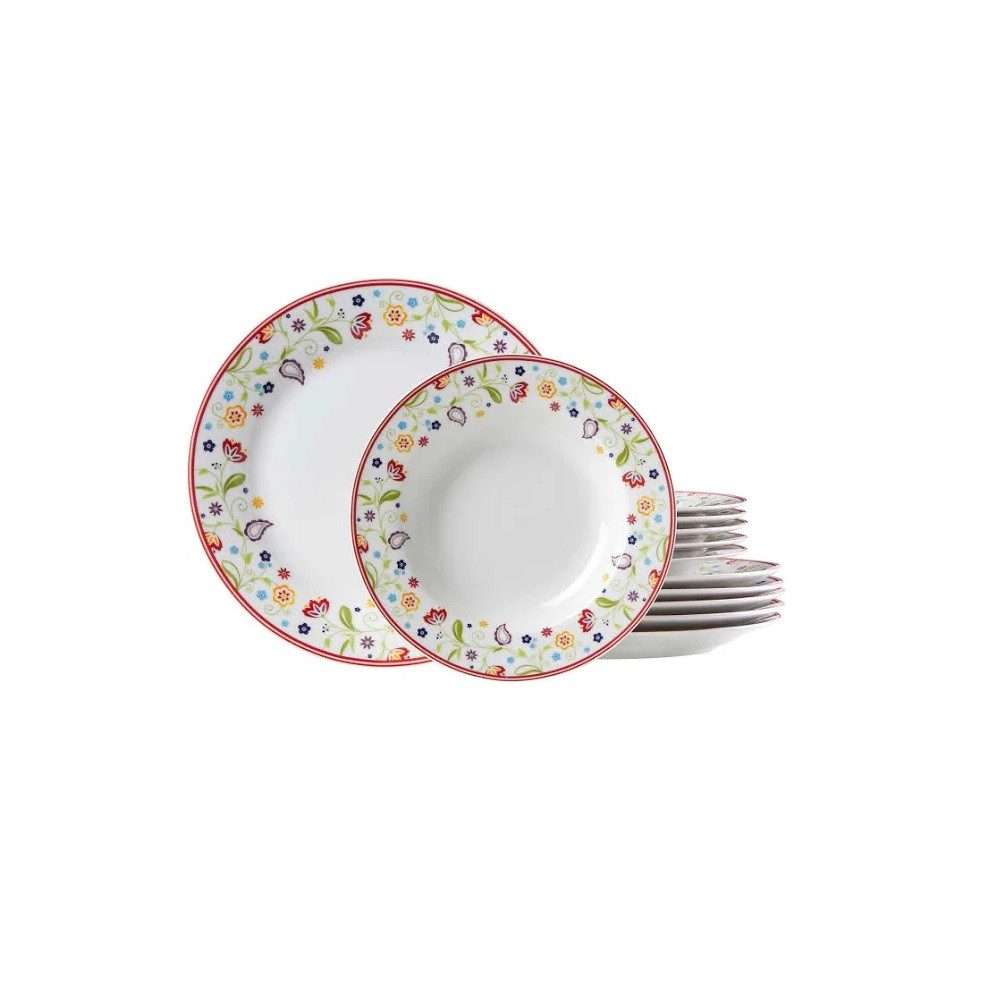 Ritzenhoff & Breker Tafelservice Ritzenhoff & Breker Tafelservice Doppio Shanti, 12-teilig, Porzellange, 6 Personen, Porzellan