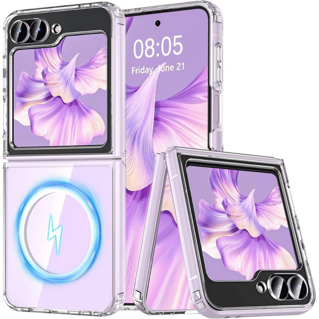 SmartUP Smartphone-Hülle für Samsung Galaxy Z Flip 6 5G MagSafe Handy Tasche Silikon Cover Case 6,7 Zoll, Faltbare Schutzhülle, MagSafe-Technologie