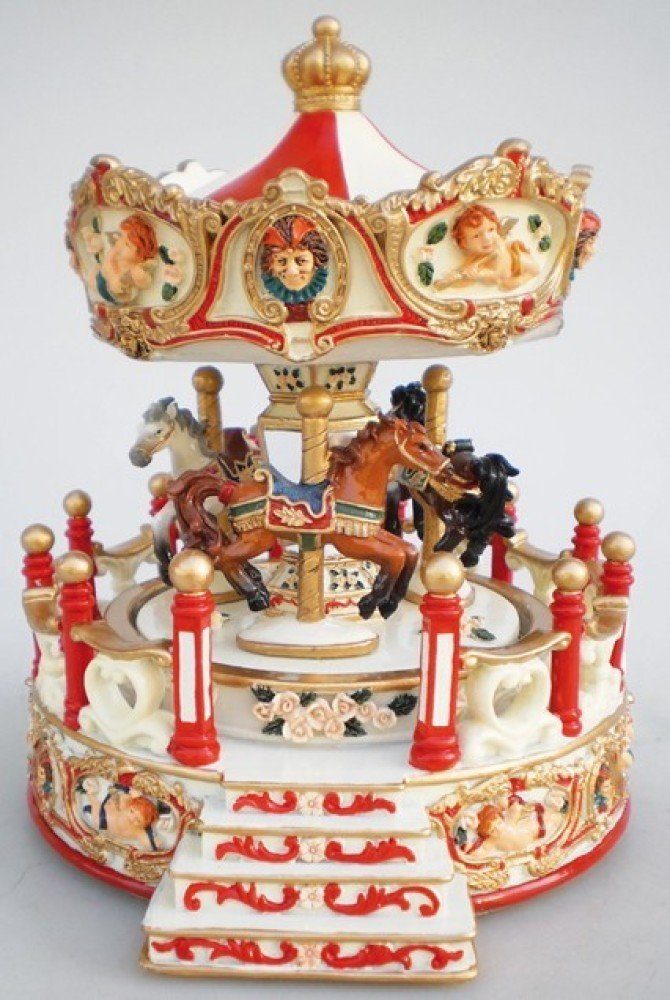 Musicboxworld Spieluhr Karussell Engel rot mit Vorbau günstig online kaufen