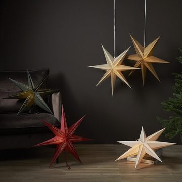 MARELIDA LED Stern Papierstern Leuchtstern Weihnachtsstern Advent Faltstern hängend 60cm