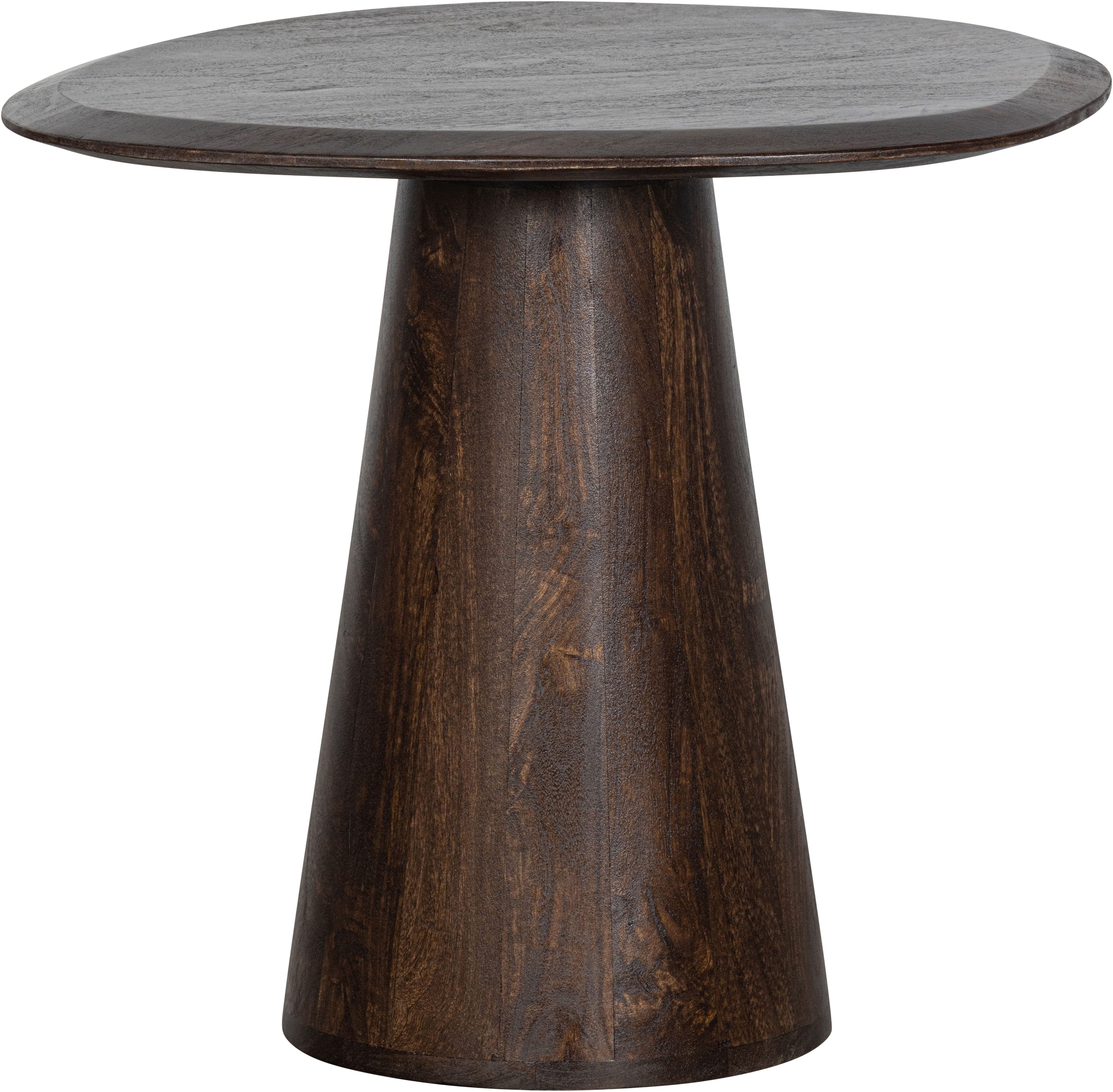 WOOOD Beistelltisch Posture aus Mangoholz mit organischer Platte und Standfuß 60x53x51 cm, Tragkraft 15 kg, Standfuß Ø 16–29 cm, Plattendicke 3 cm