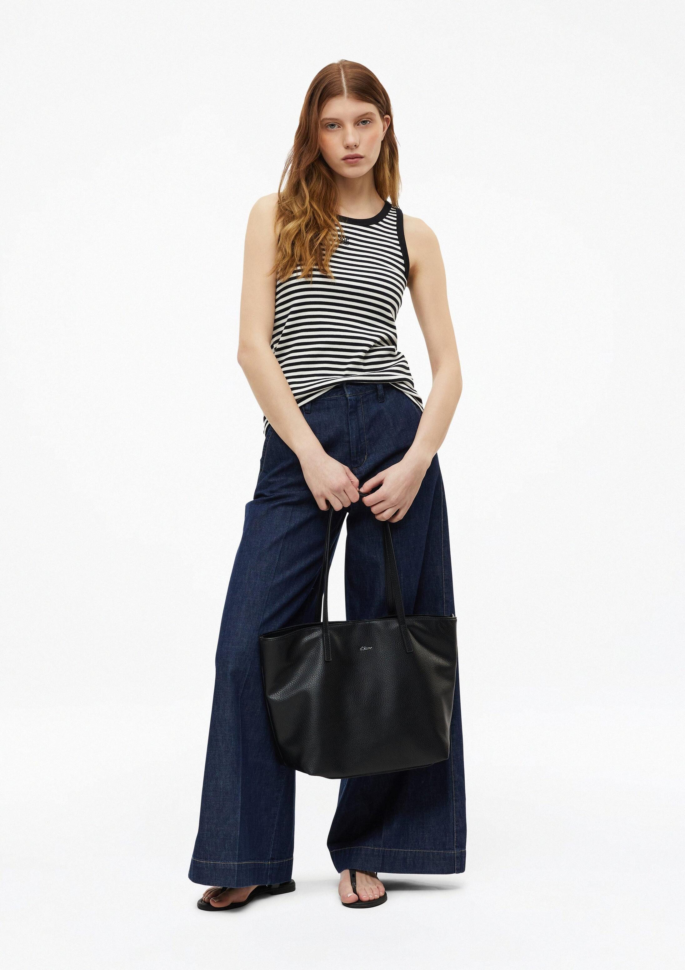 s.Oliver Shopper Tasche, Shopper in Leder-Optik mit abnehmbarem Schultergurt