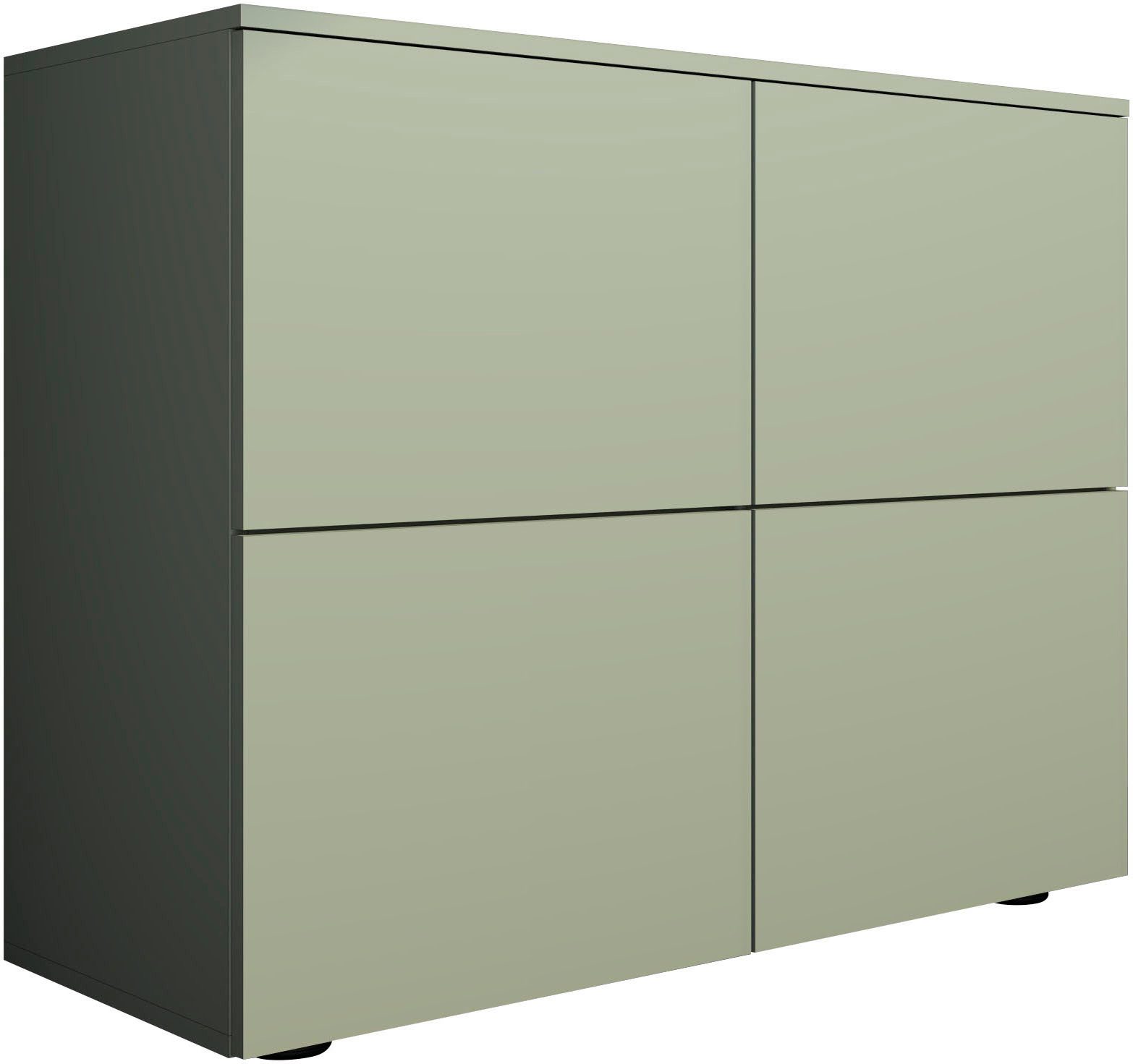 borchardt Möbel Kommode Rova, Sideboard mit 4 Türen, Breite 93 cm, 4-türig, Kommode mit viel Stauraum, salbeifarben