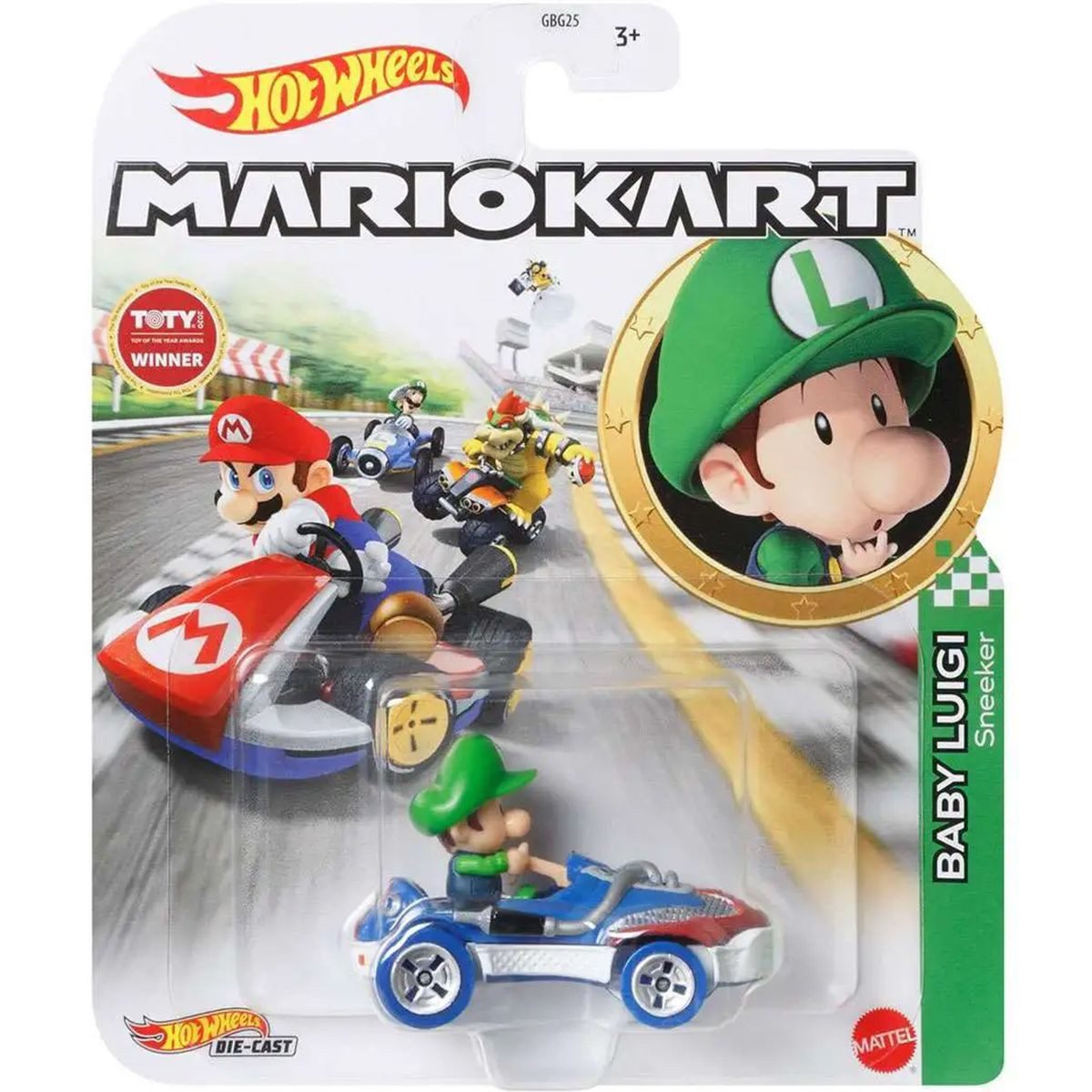 Mattel® Actionfigur Mattel HDB28 - HotWheels - Mario Kart Mini Die-Cast Fahrzeug + Figur