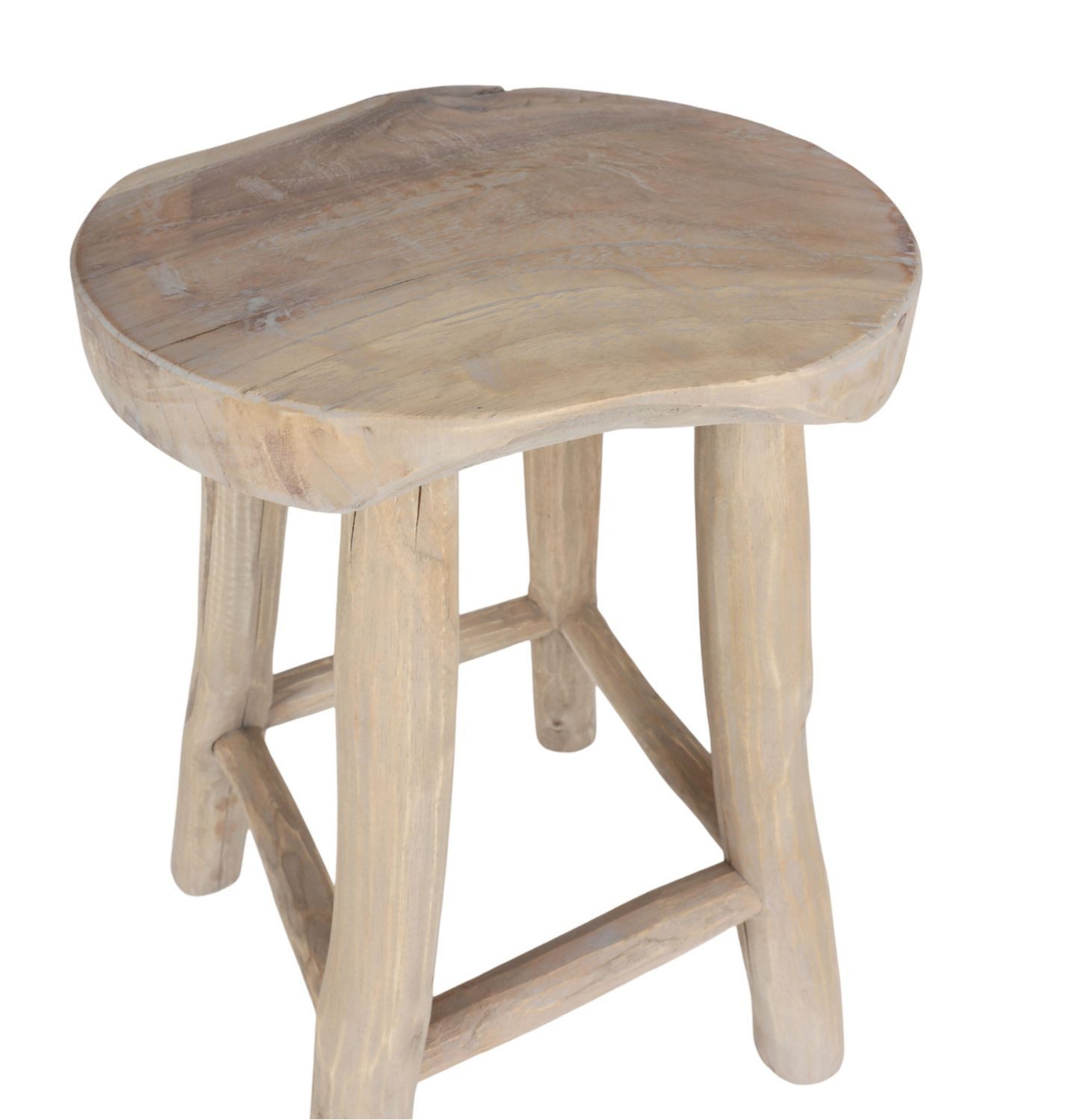 BURI Sitzhocker Rustikaler Teakholz Hocker Sitzhocker Holzhocker Blumenhock günstig online kaufen