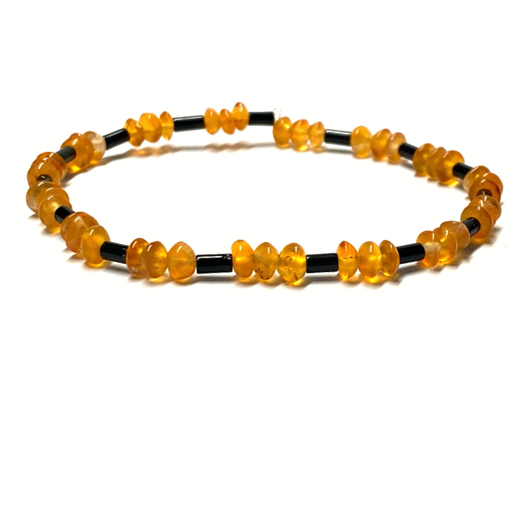 Armband Zugarmband Onyx schwarz + Carneol Linsen 19cm