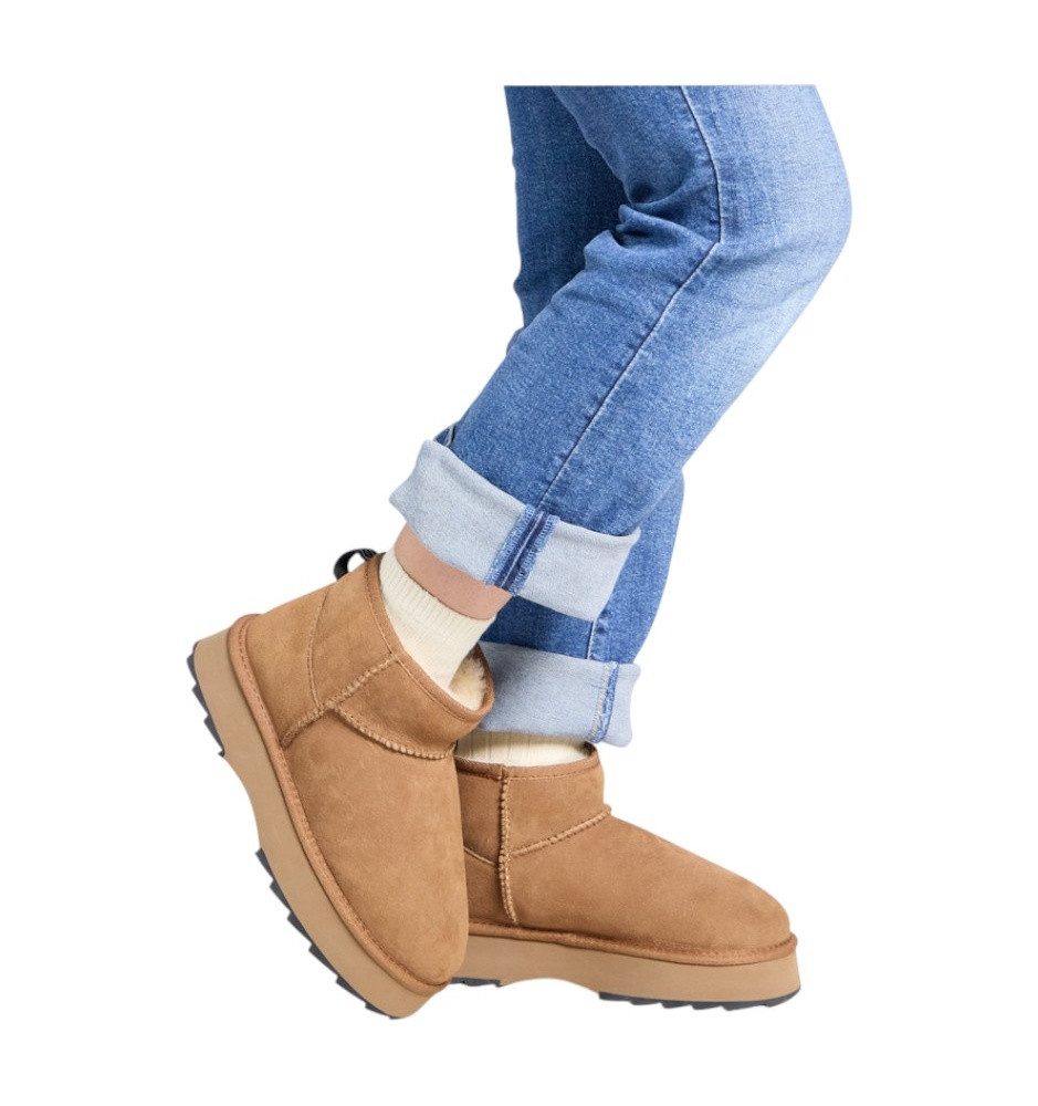 Emu Australia Sharky Micro Flatform (Lammfell, Plateausohle) braun Damen Wi günstig online kaufen