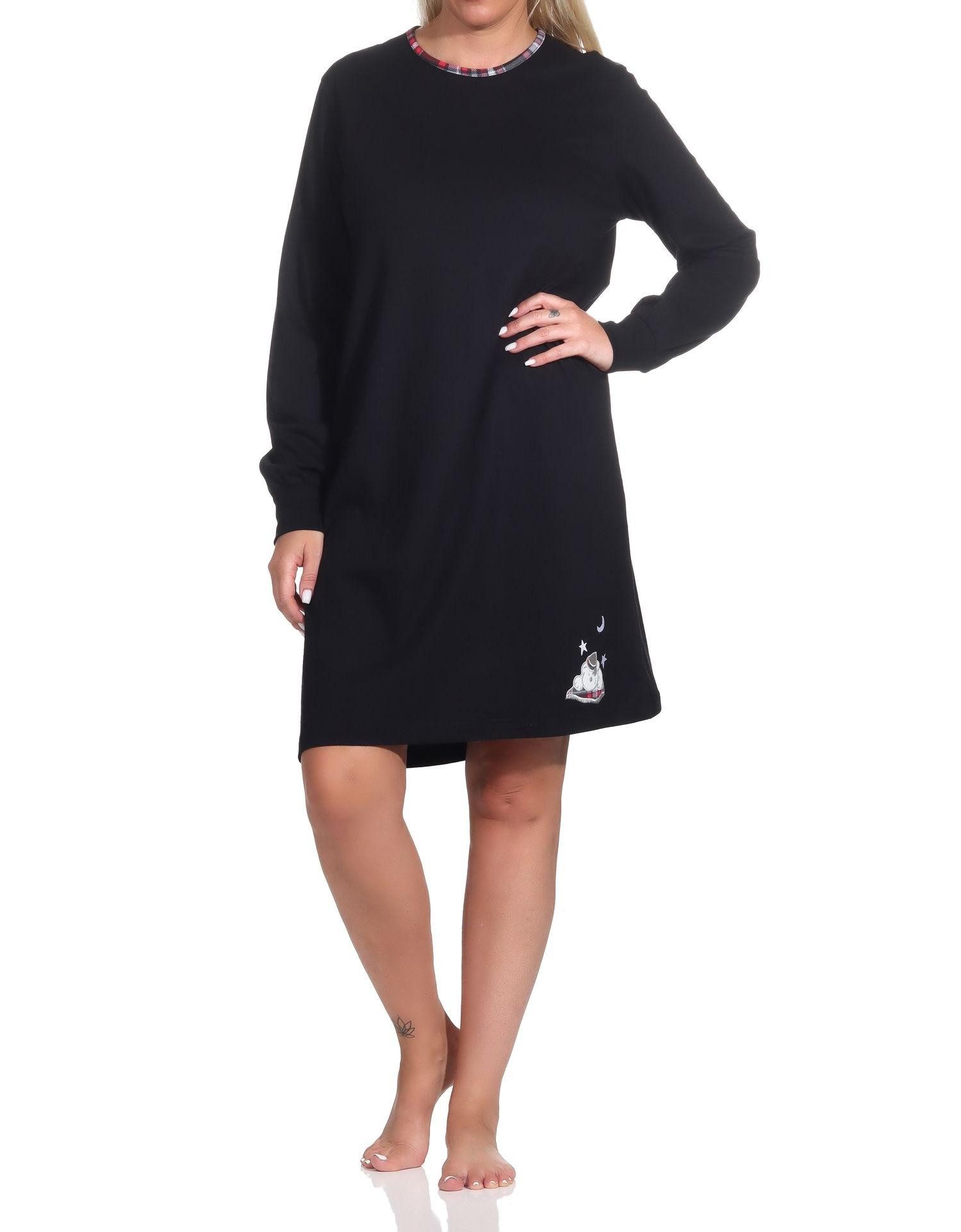 Normann Nachthemd Damen Nachthemd von mit niedlichem Tiermotiv - auch in Übergrößen