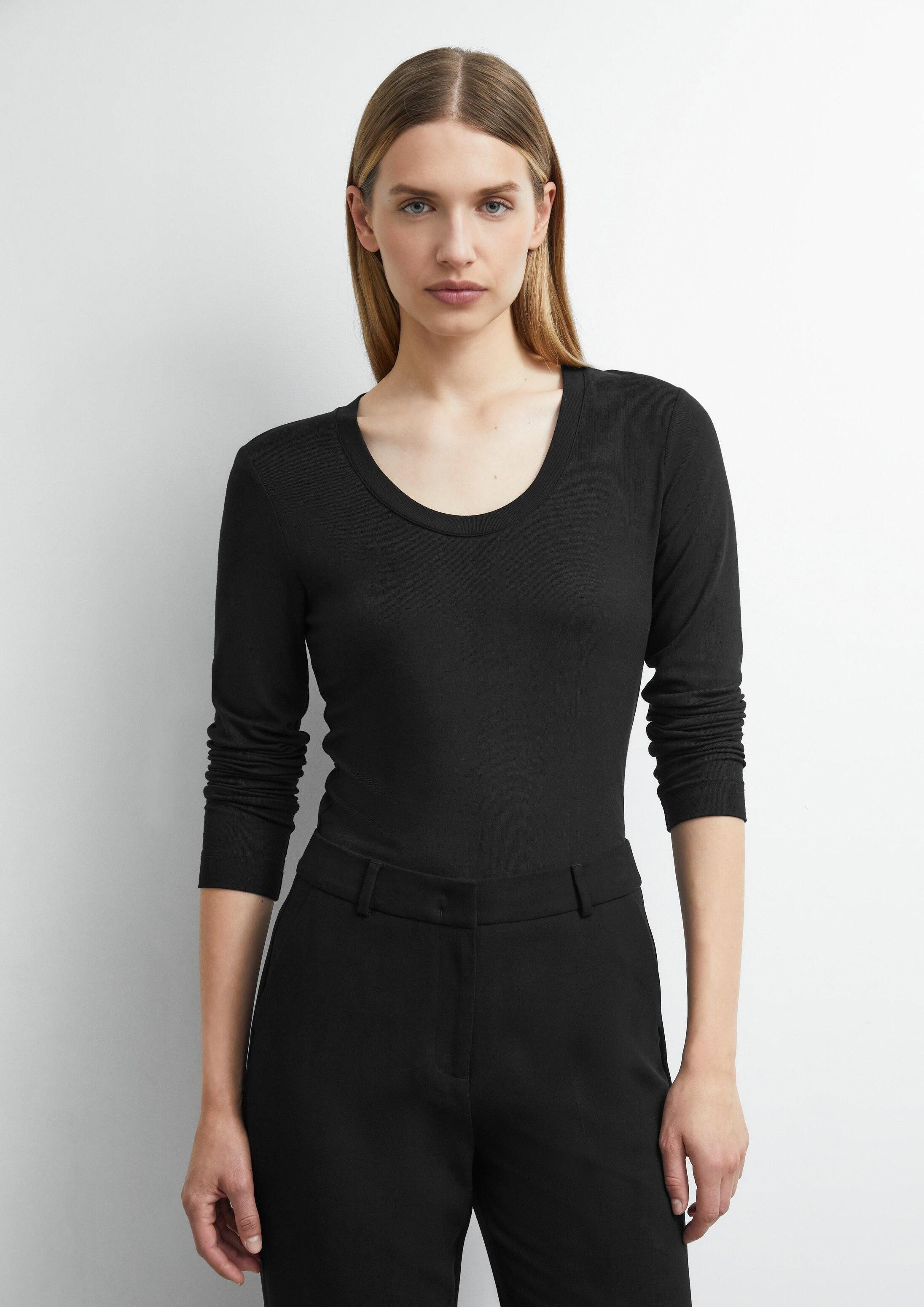 comma Langarmshirt T-Shirt Longsleeve aus Viskosestretch