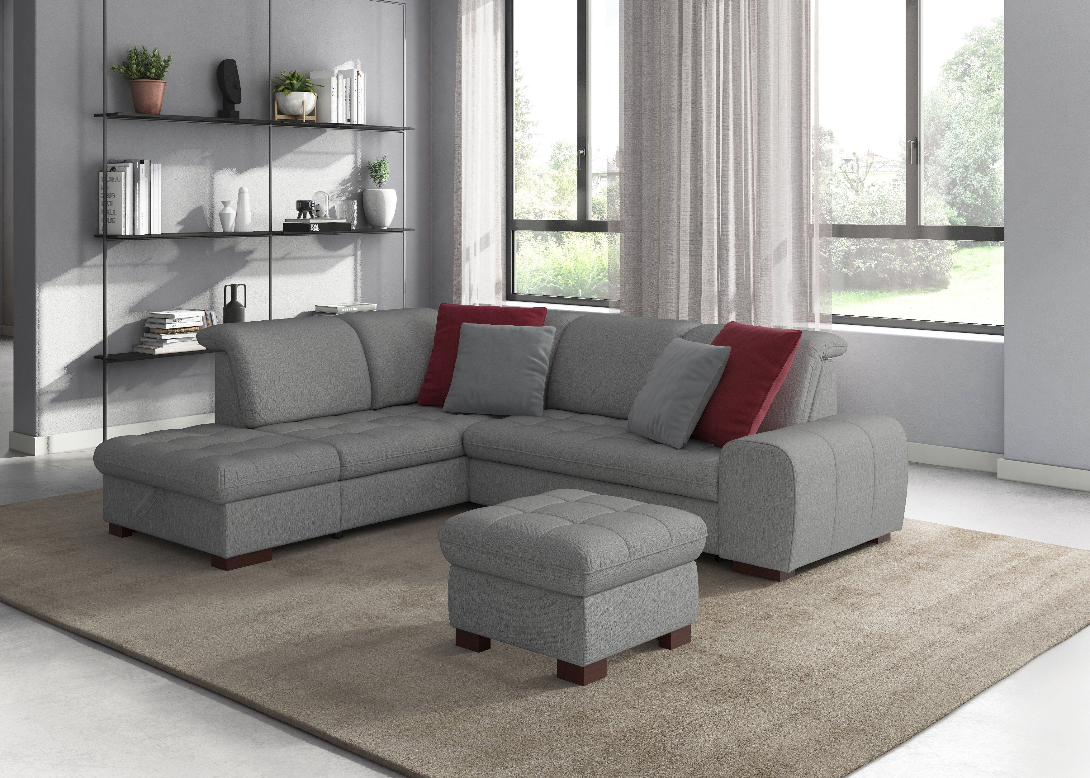 sit&more Ecksofa Luxor L-Form, wahlweise mit Bettfunktion, Stauraum und Kopfteilverstellung