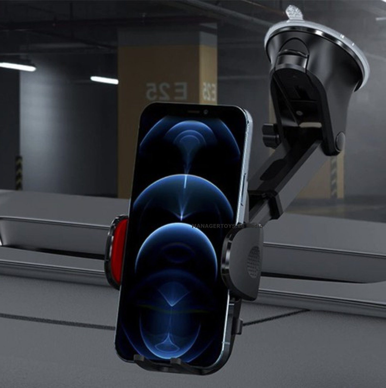 SECUMAX Handy-Halterung Universal Smartphone Auto Scheiben Global Halter 360° + 270° – Bild 2 von 5