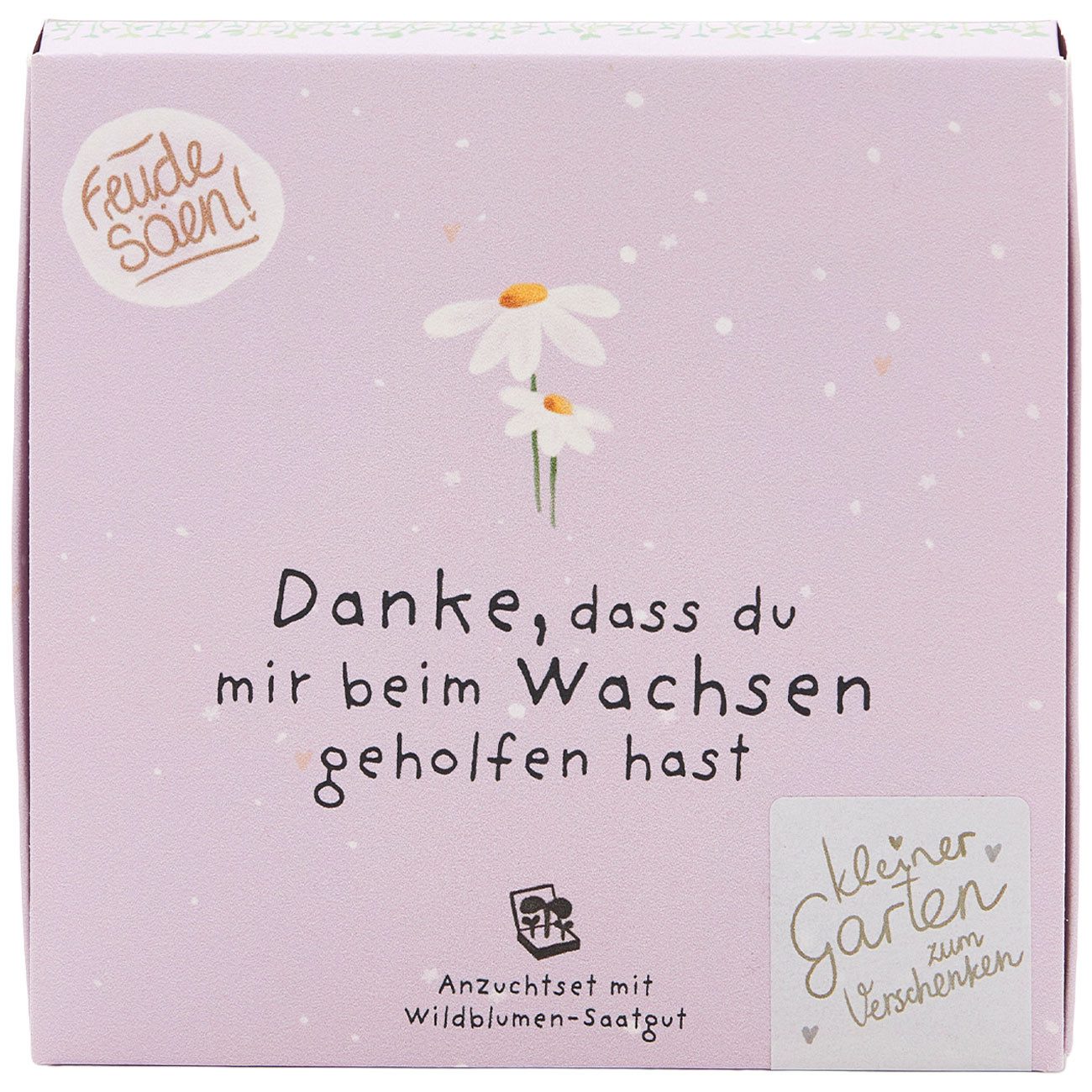 Die Stadtgärtner Blumensamen Wiesen-Margeriten Pflanzset, Geschenkbox mit Samen & Hanfmatte, Natur, „Danke, dass du mir beim Wachsen geholfen hast“ -Saatgut