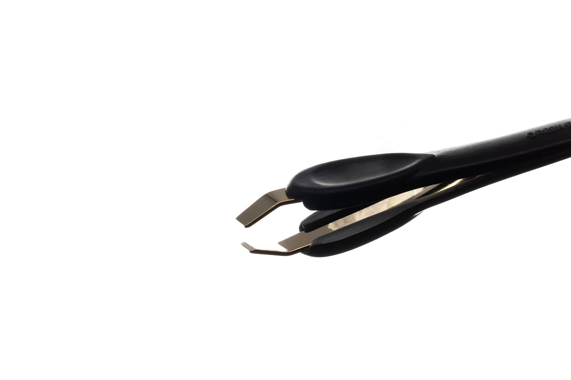 Seki EDGE Pinzette Vergoldete Pinzette mit schräger Spitze und Kunststoff-Griff G-2140, handgeschärftes Qualitätsprodukt aus Japan