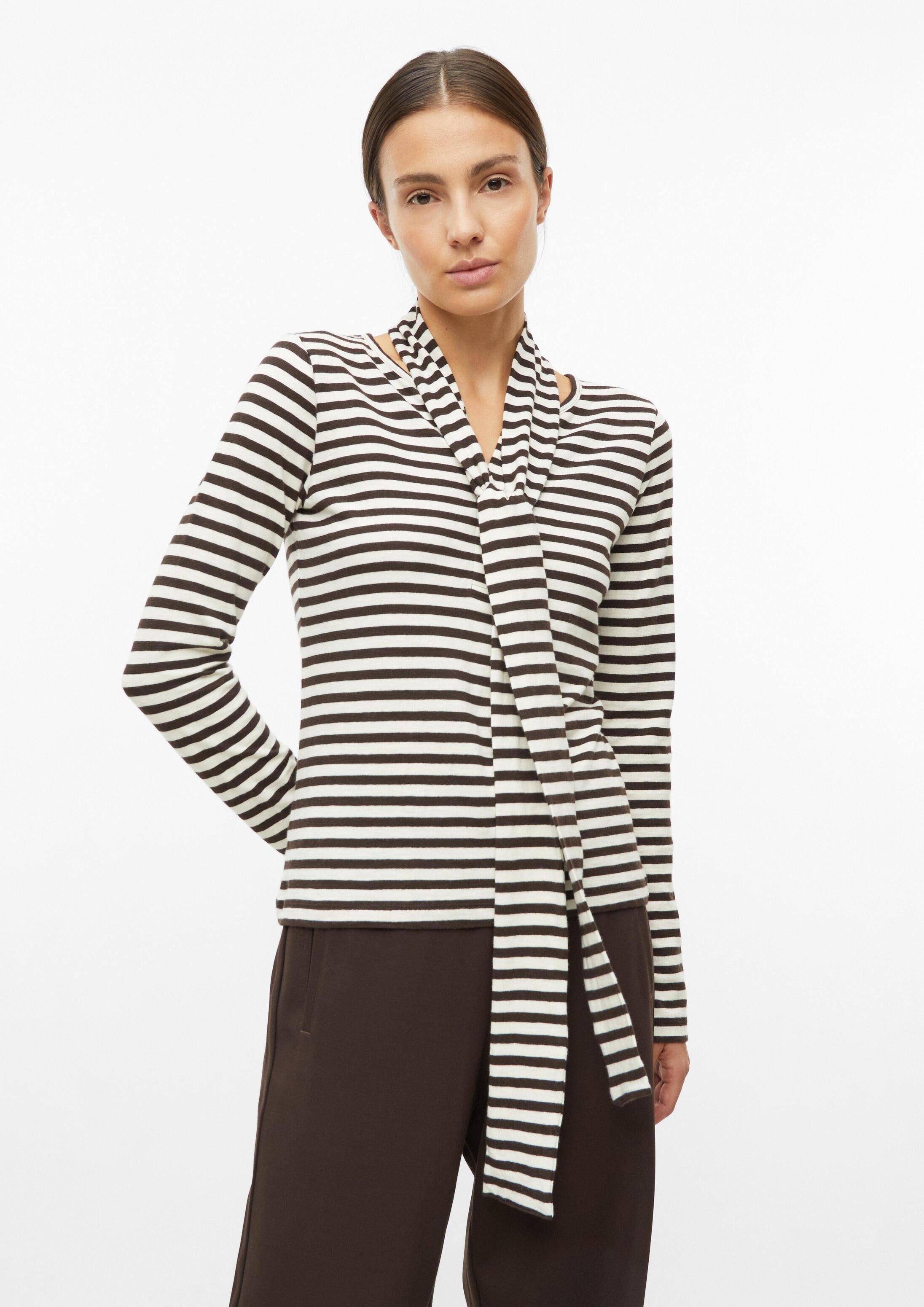 s.Oliver Langarmshirt T-Shirt Henleyshirt mit abnehmbarem Schal