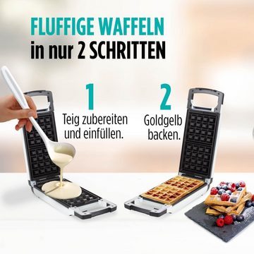 ROSMARINO Waffeleisen Waffeleisen 2er Antihaftbeschichtung Automatische Temperaturanpassung, 800,00 W