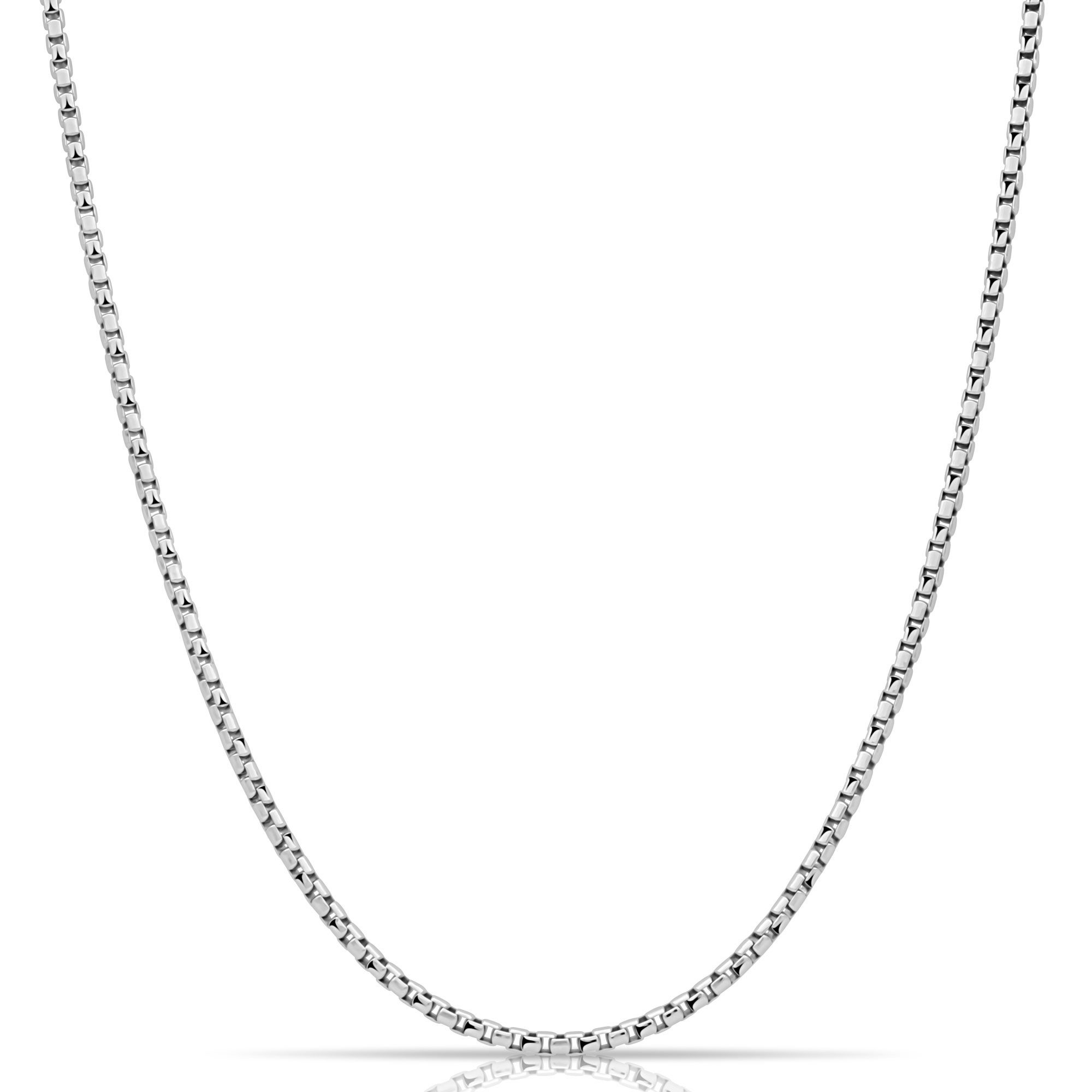 Silberkette Venezianerkette 2,2mm 925er Silber Rhodiniert Hochglanzpoliert