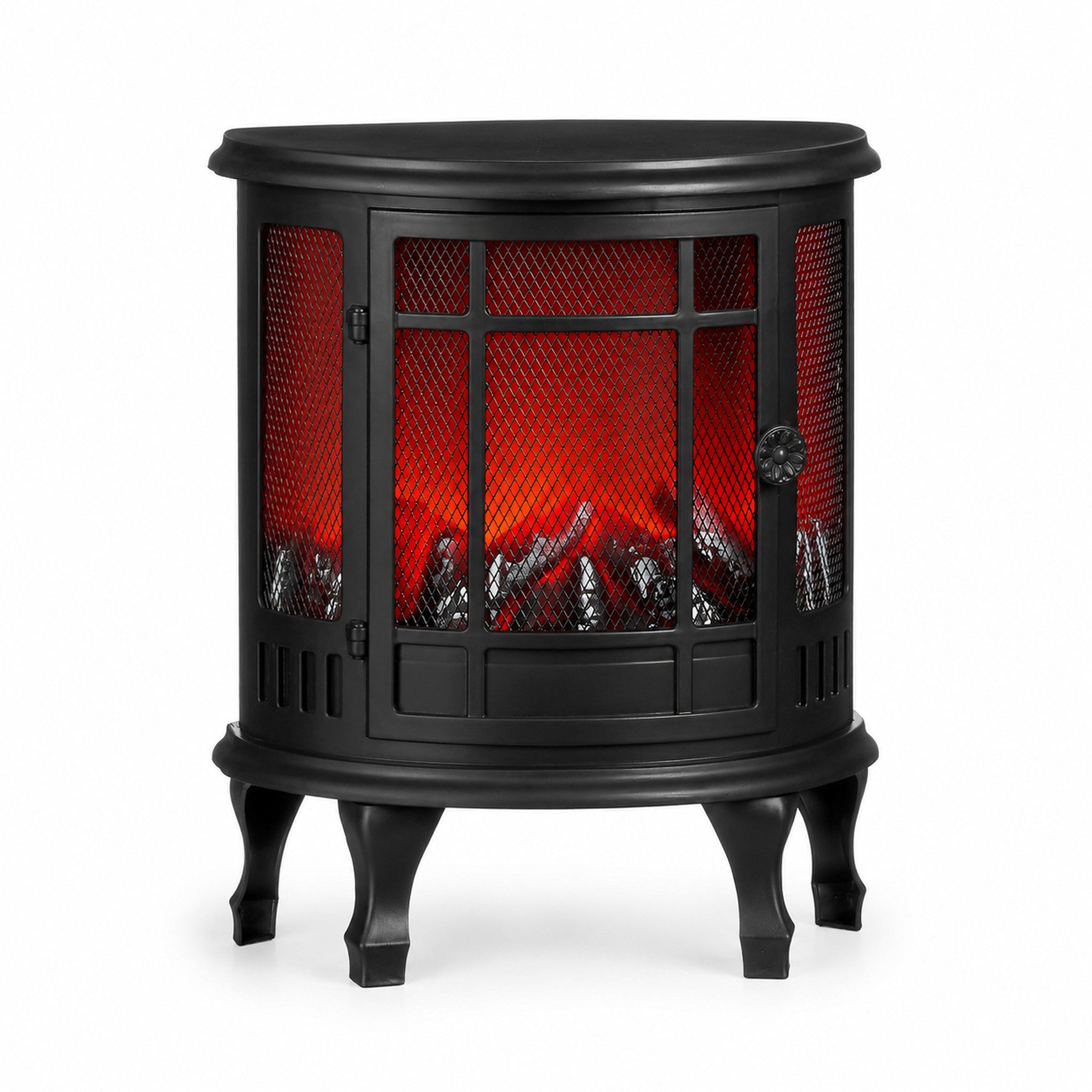 Luca Lighting Dekokamin, LED Kaminofen 35,5cm mit Flammeneffekt und Timer Kunststoff / Schwarz