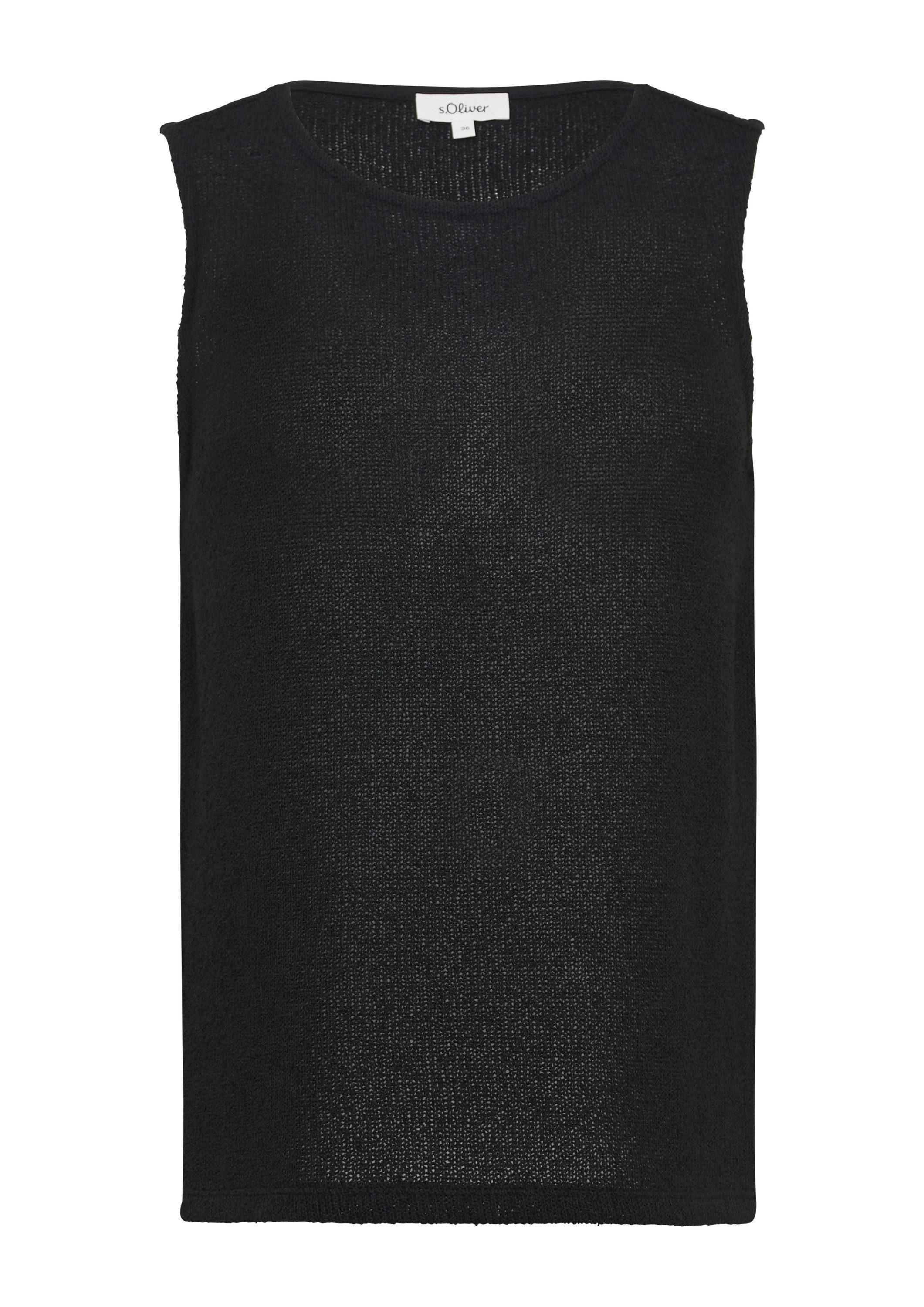 s.Oliver Muscleshirt T-Shirt Semitransparentes Stricktop mit Rundhalsaussch günstig online kaufen
