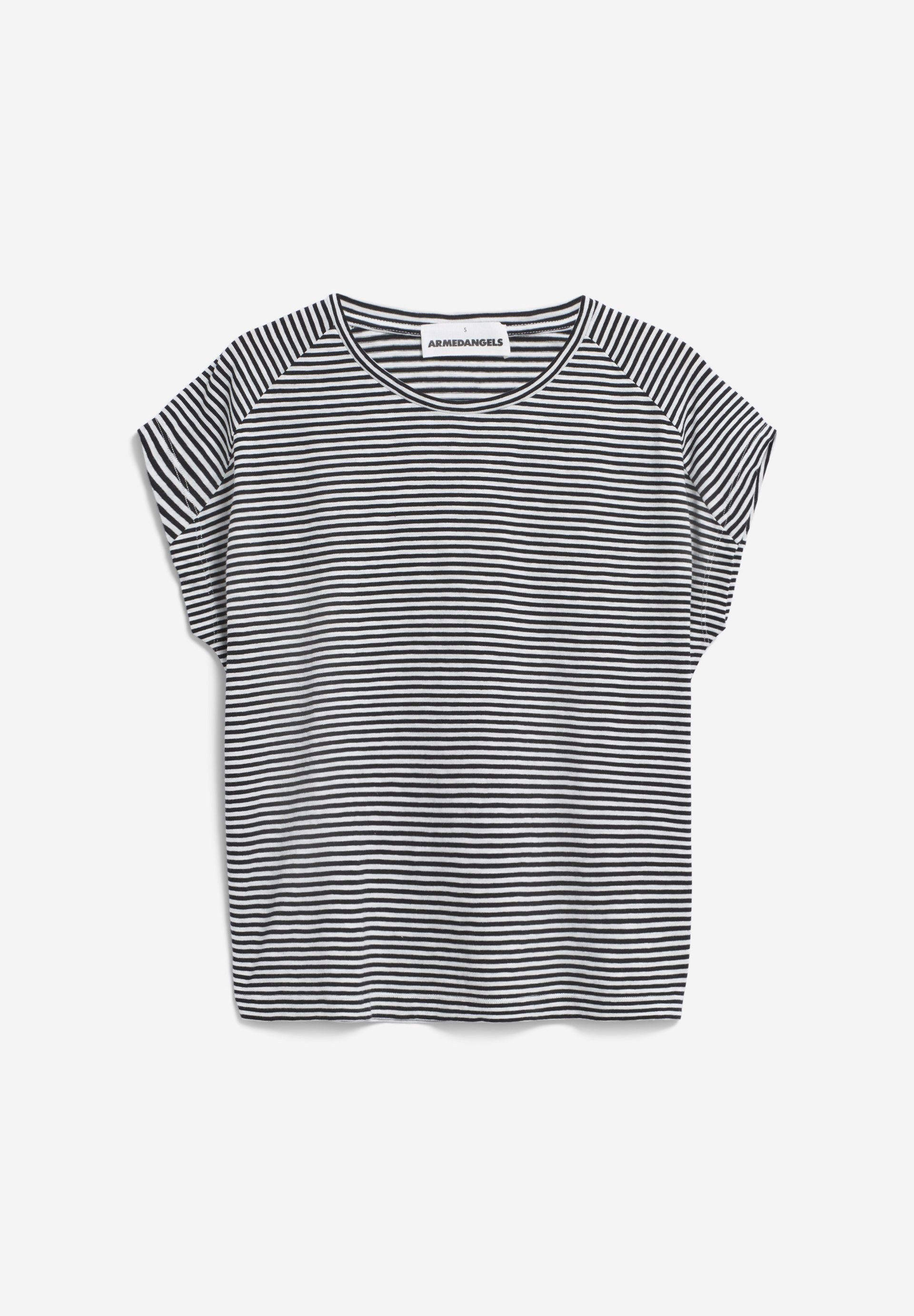 Damen Keine Armedangels LOVELY (1-tlg) ONELIAA black-oatmilk STRIPES Details T-Shirt