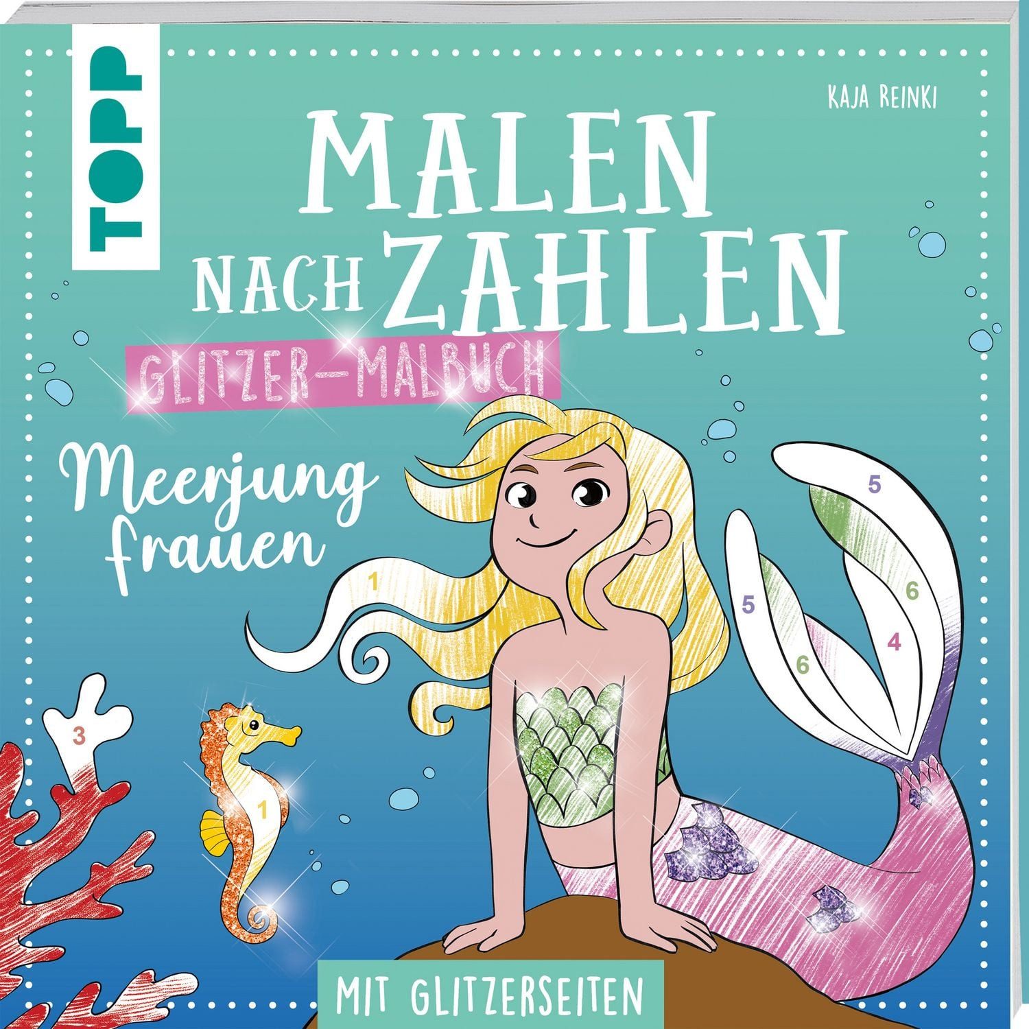 Malen nach Zahlen Glitzer-Malbuch Meerjungfrauen / Kaja Reinki