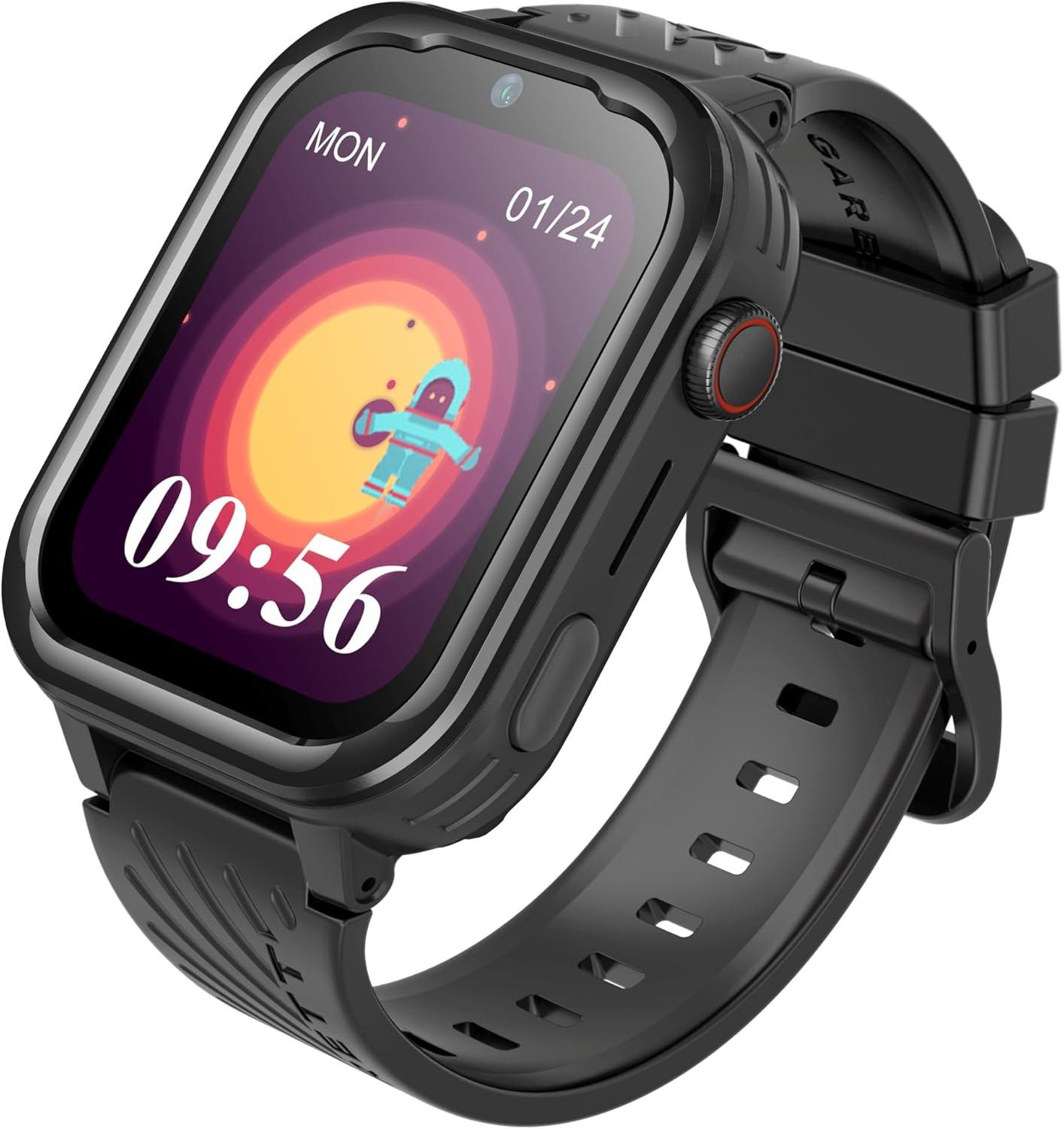 GARETT ESSA_4G_BLK Smartwatch (2,5 cm, sim-karte), Kinder Smartwatch mit GPS WhatsApp Videoanruf