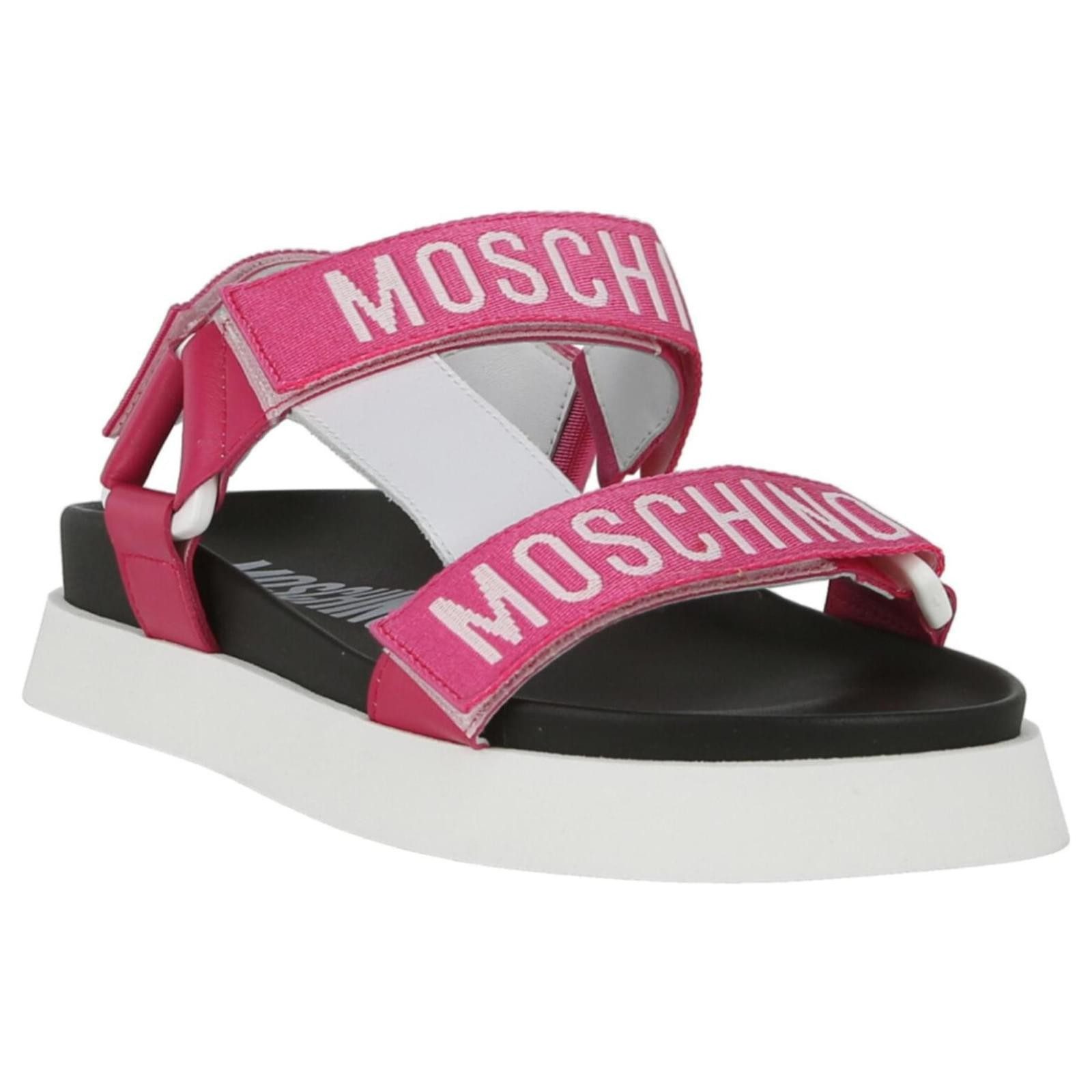 Moschino MOSCHINO Damen SANDAL LOD. FUSSBET40 NASTRO ROSA Sandalen Sandale Klettverschluss