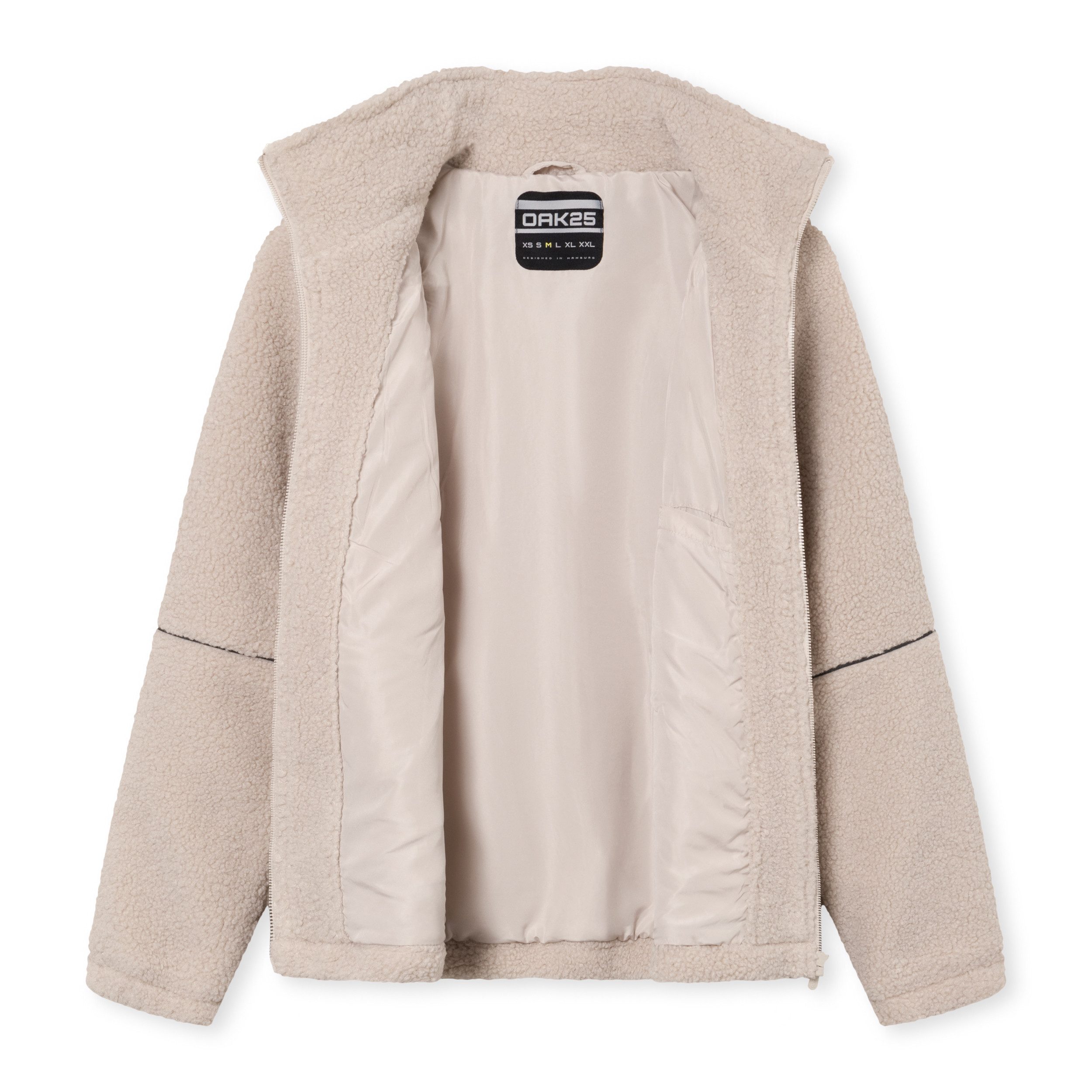OAK25 Fleecejacke Everyday Fleece Teddy Fleecejacke reflektierend (1-St) Sherpa Fleece Jacke mit reflektierenden Elementen