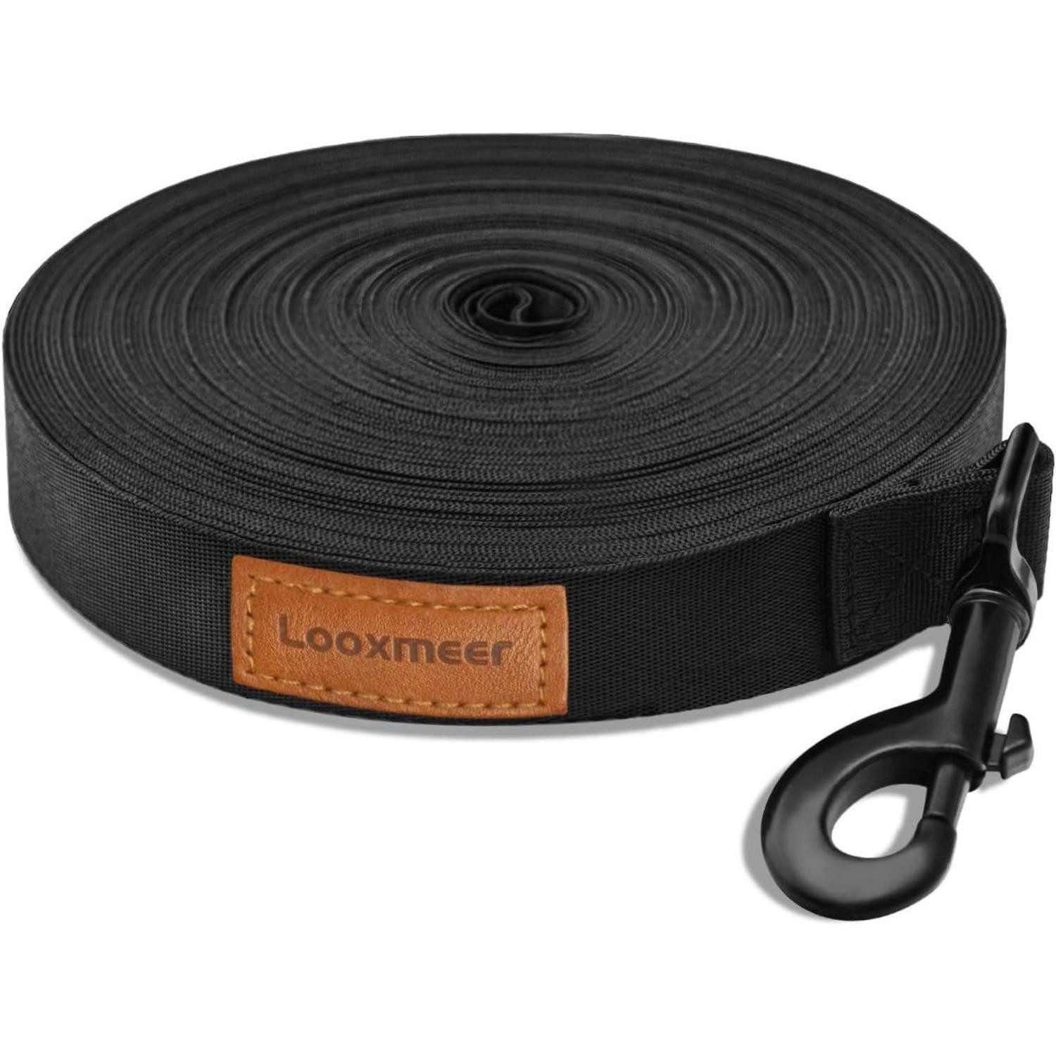 LuxusKollektion Schleppleine Schleppleine Hundeleine Karabiner Trainingsleine 30m 15m Schwarz
