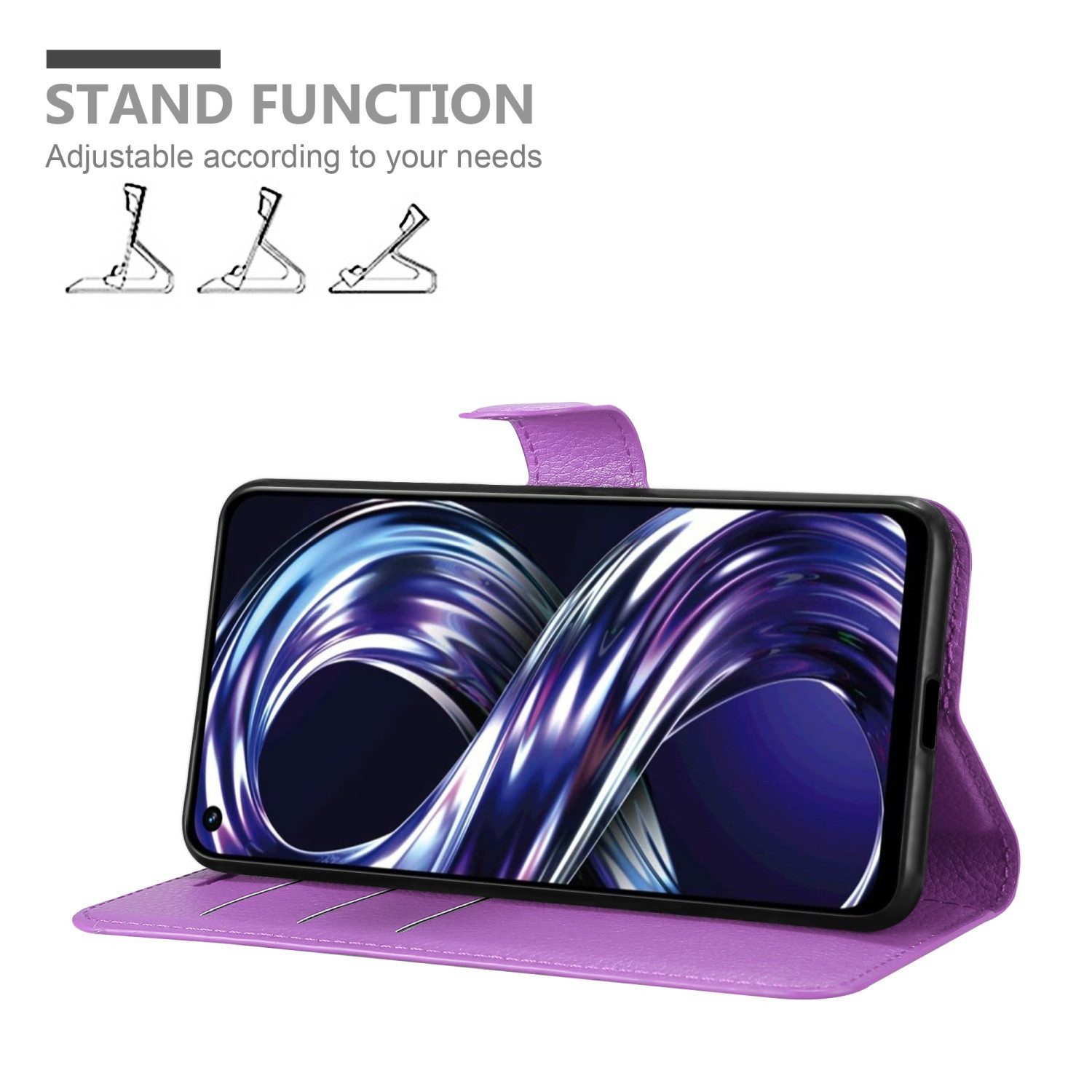 Cadorabo Handyhülle für Realme 8i / Narzo 50 4G Hülle Realme 8i / Narzo 50 4G, Hülle Schutzhülle mit Standfunktion, Kartenfach und Magnetverschluss