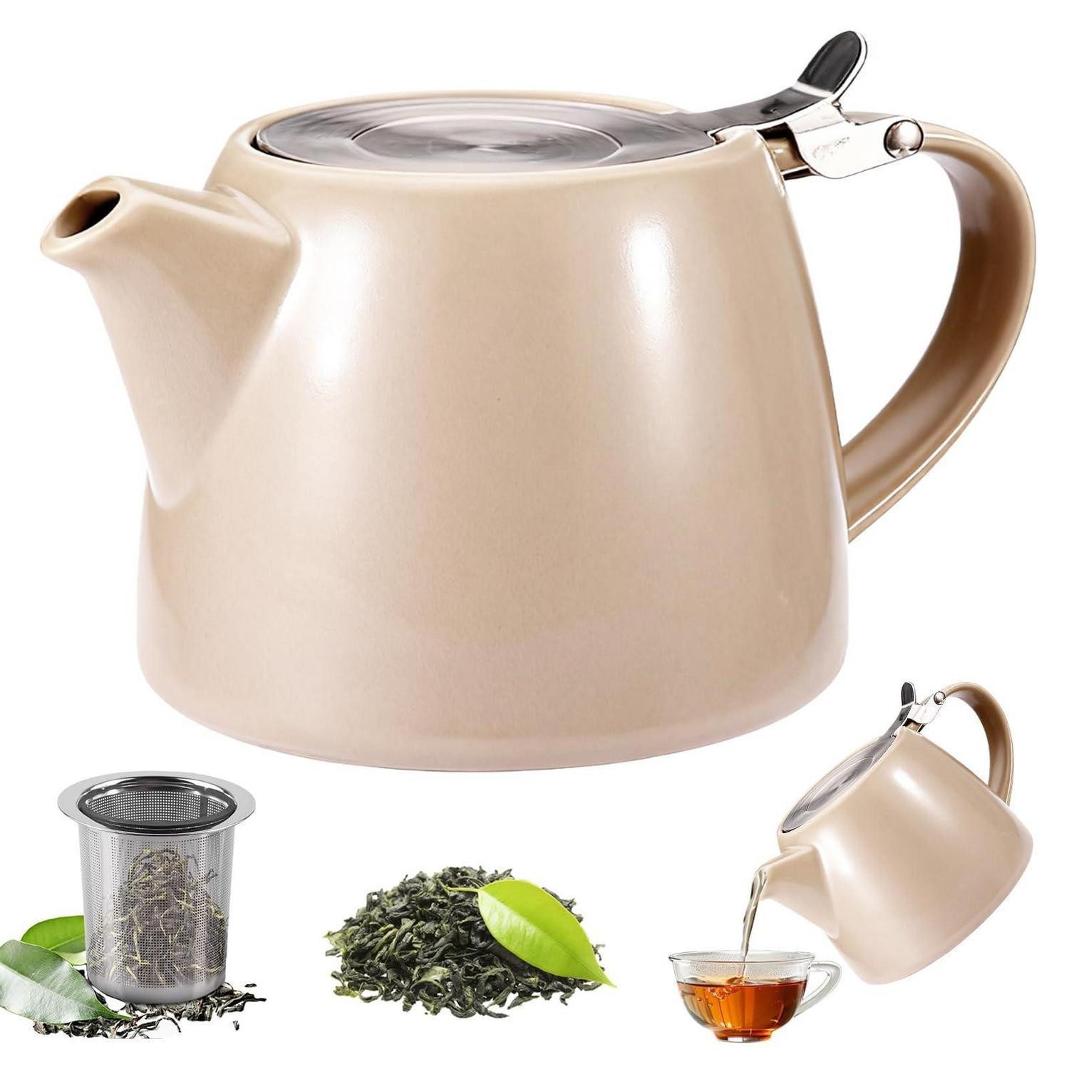 LuxusKollektion Teekanne Teekanne Keramik Schwarz 500ML
