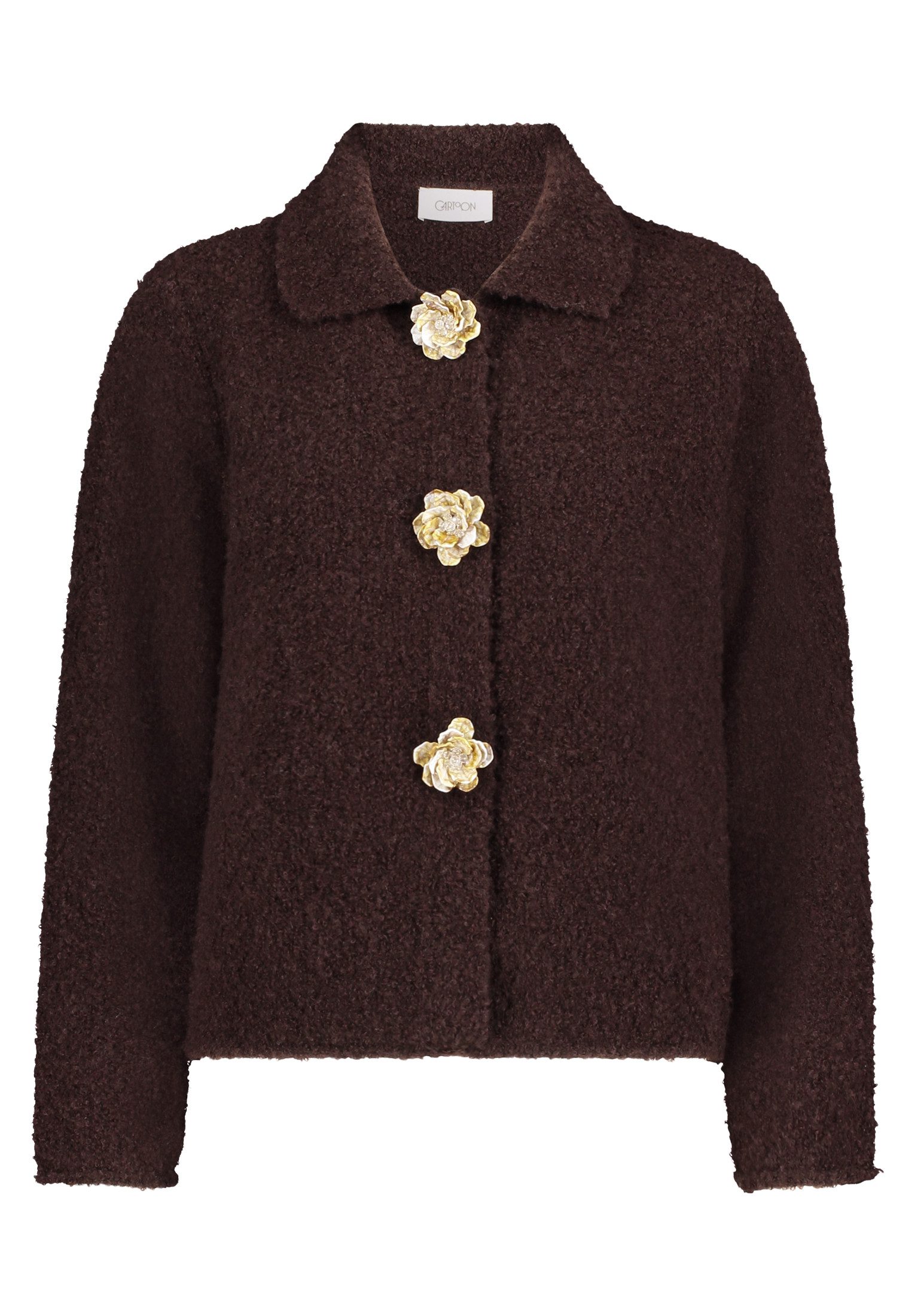 Strickweste Strickjacke Kurz 1/1 Arm Chocolate Plum