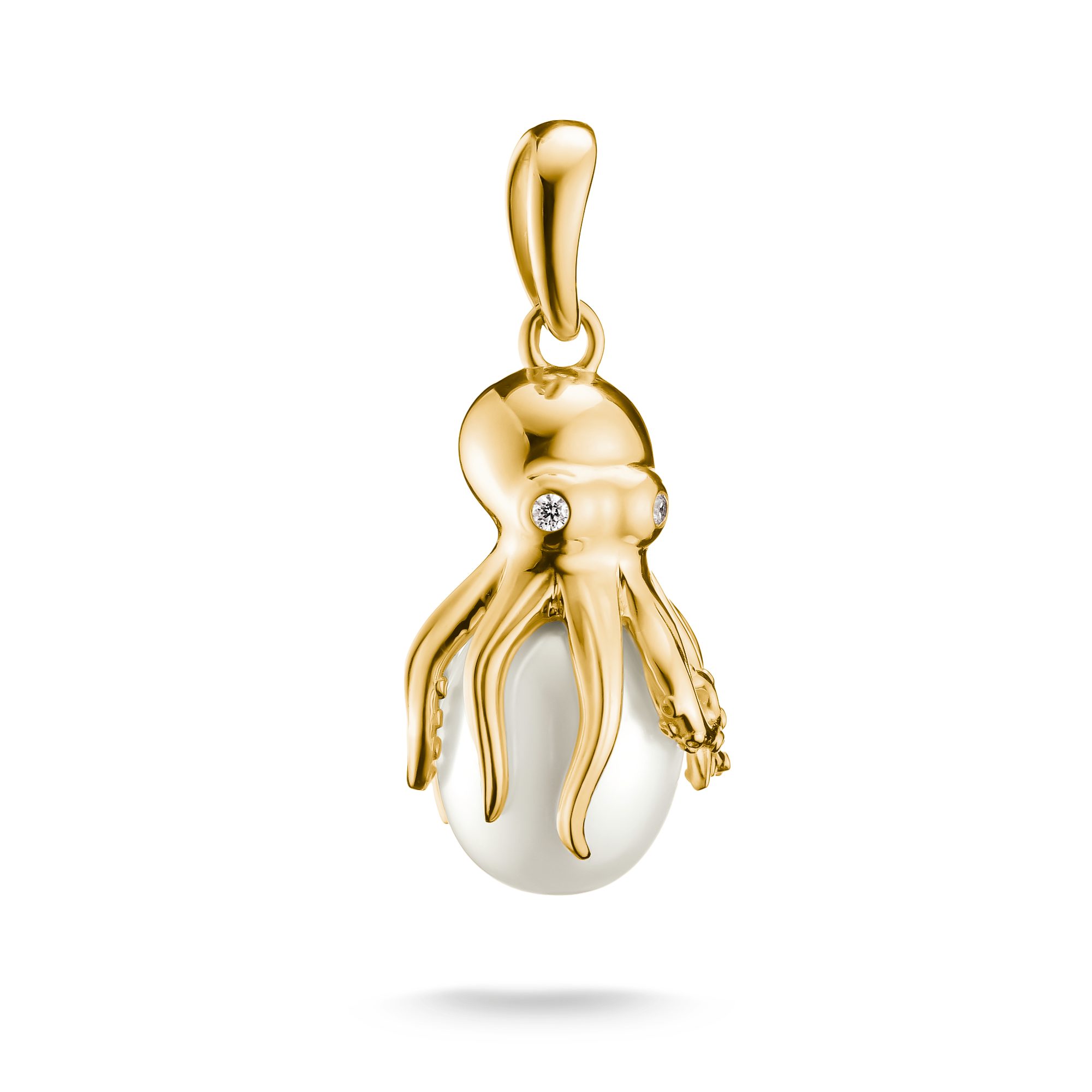 THOMAS SABO Kettenanhänger Fluid Elegance Oktopus-Design-Anhänger, mit Zirkonia (synth) - mit Perle (imitiert)