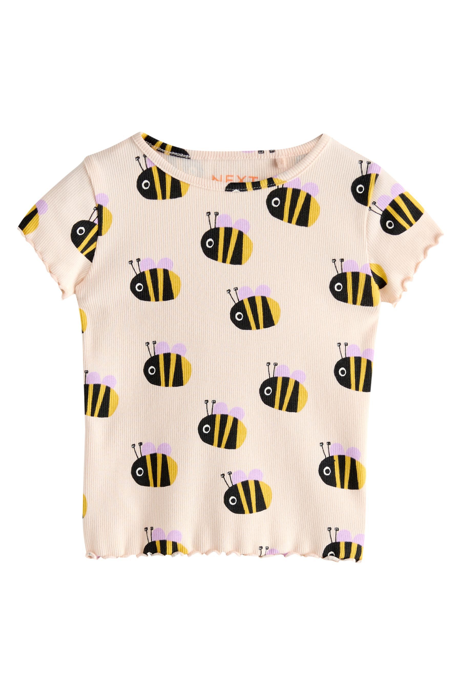 T-Shirt Kurzärmeliges, geripptes T-Shirt