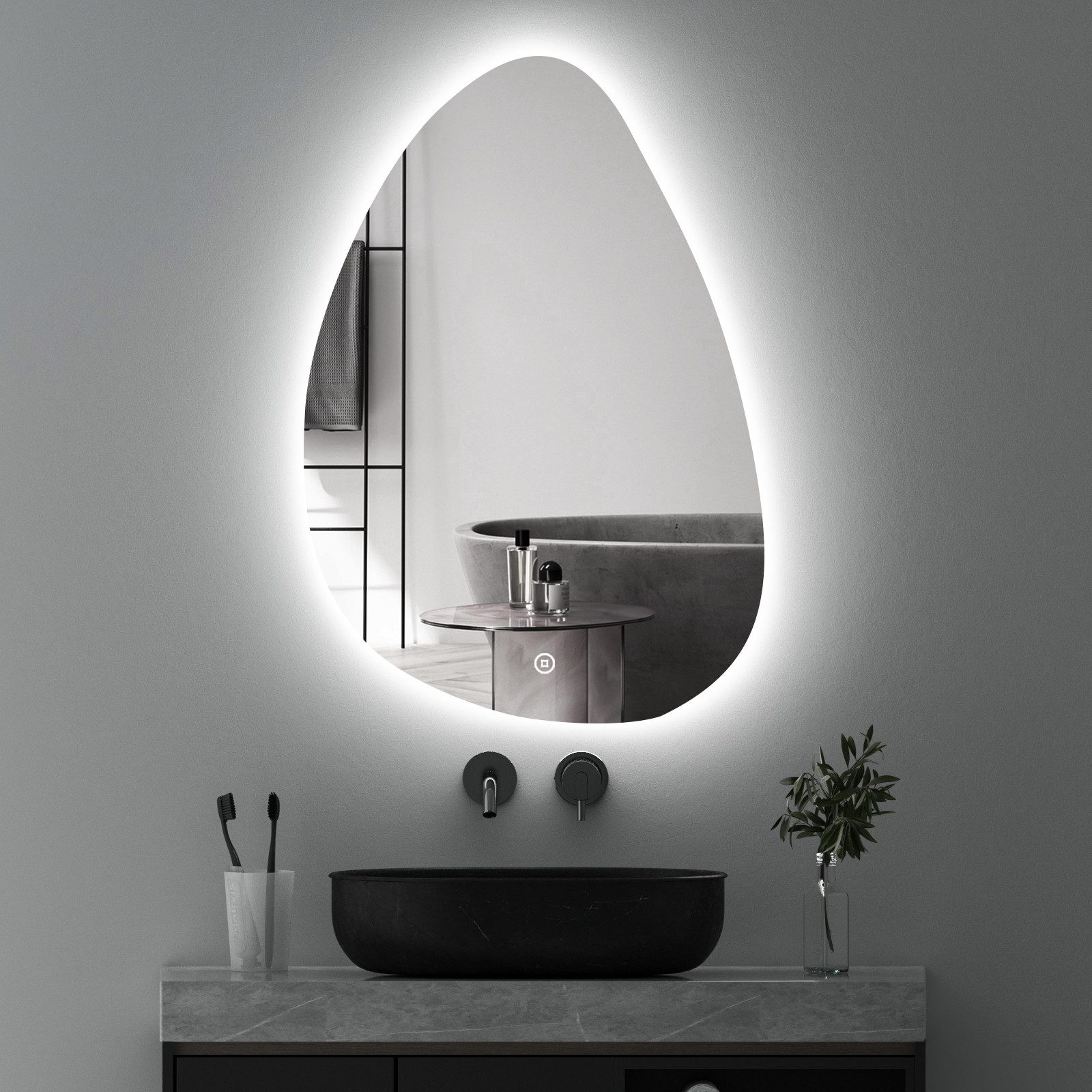 WDWRITTI Wandspiegel mit beleuchtung Badspiegel LED Touch Modern Dreifarbig günstig online kaufen