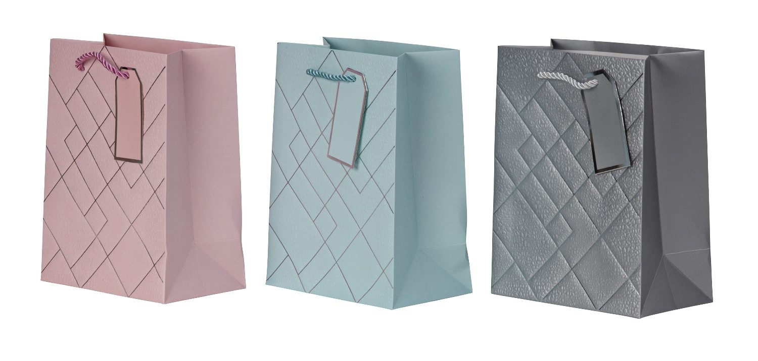 XiRRiX Geschenktüten XiRRiX Geschenktüten Geschenkverpackung Papiertüten 3er Set, (Geschenktasche Set Türkis, Rosa und SilberSt), ideal für Geburtstagsgeschenk Verpackung