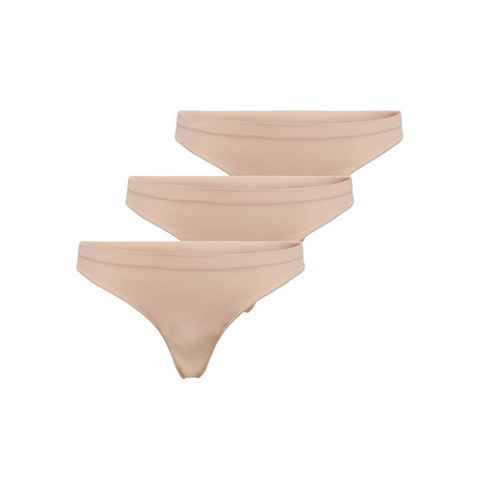 ONLY T-String ONLVICKY RIB S-LESS THONG 3-PK NOOS (Packung, 3-St)