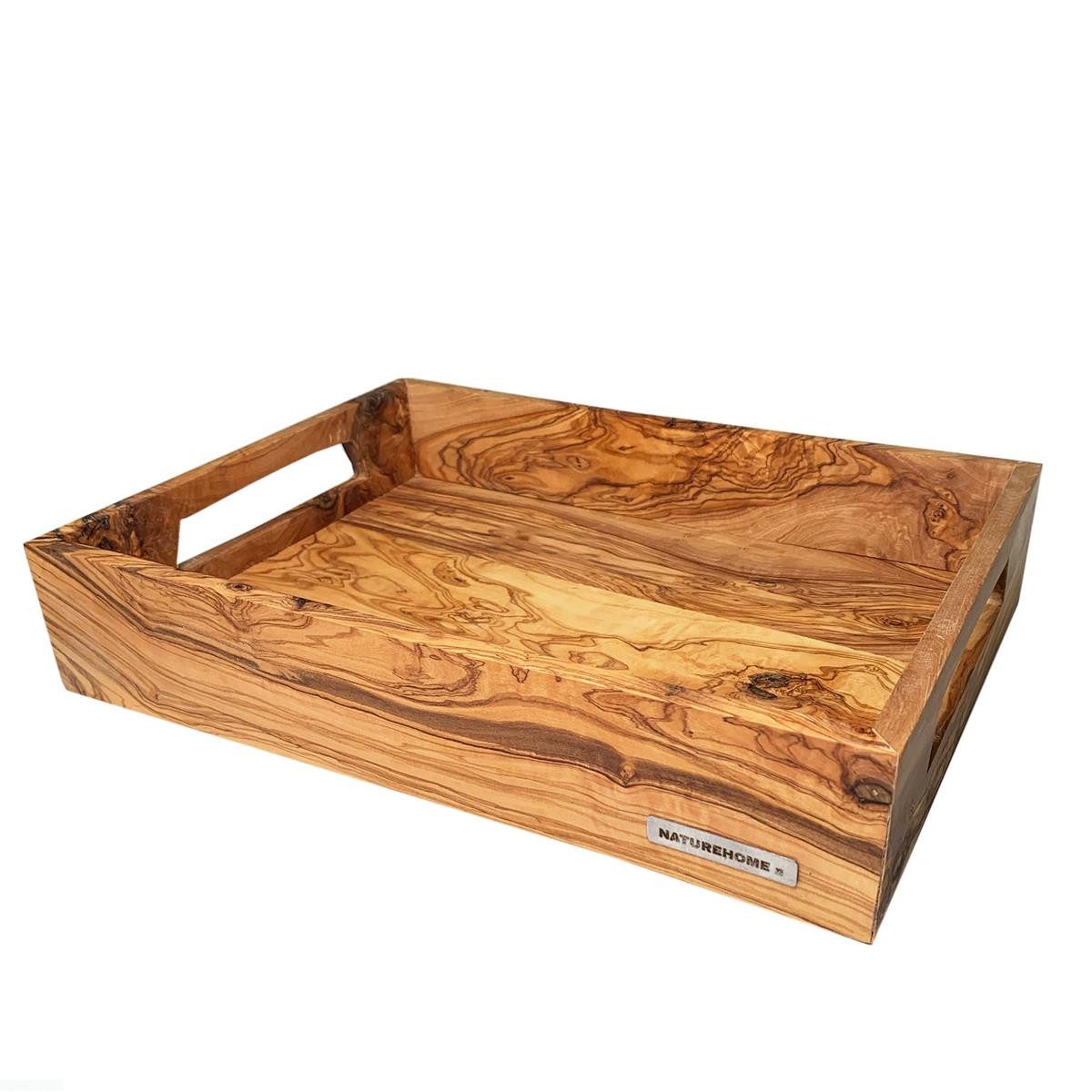 Tablett Tablett Holz NH-B Olivenholz klein 35 x 26 x 7 cm