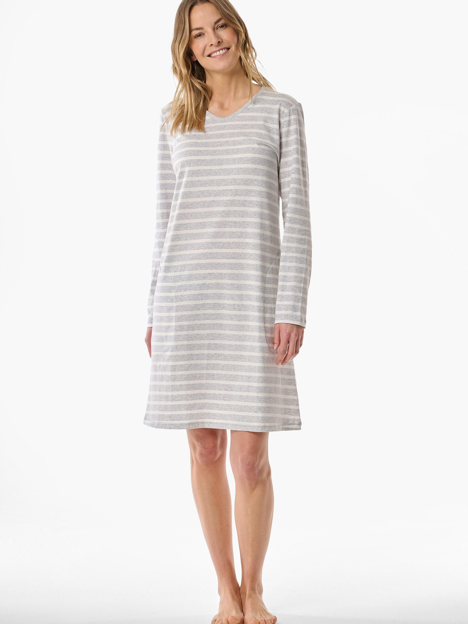 Schiesser Nachthemd langarm 95cm - Casual Essentials Nacht-hemd schlafmode sleepwear – Bild 4 von 5
