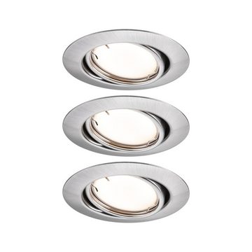 Paulmann LED Einbauleuchte Smarte Zigbee 3.0 LED Einbauleuchte Base Coin in Eisen-gebürstet 3x, keine Angabe, Leuchtmittel enthalten: Ja, fest verbaut, LED, warmweiss, Einbaustrahler, Einbauleuchte