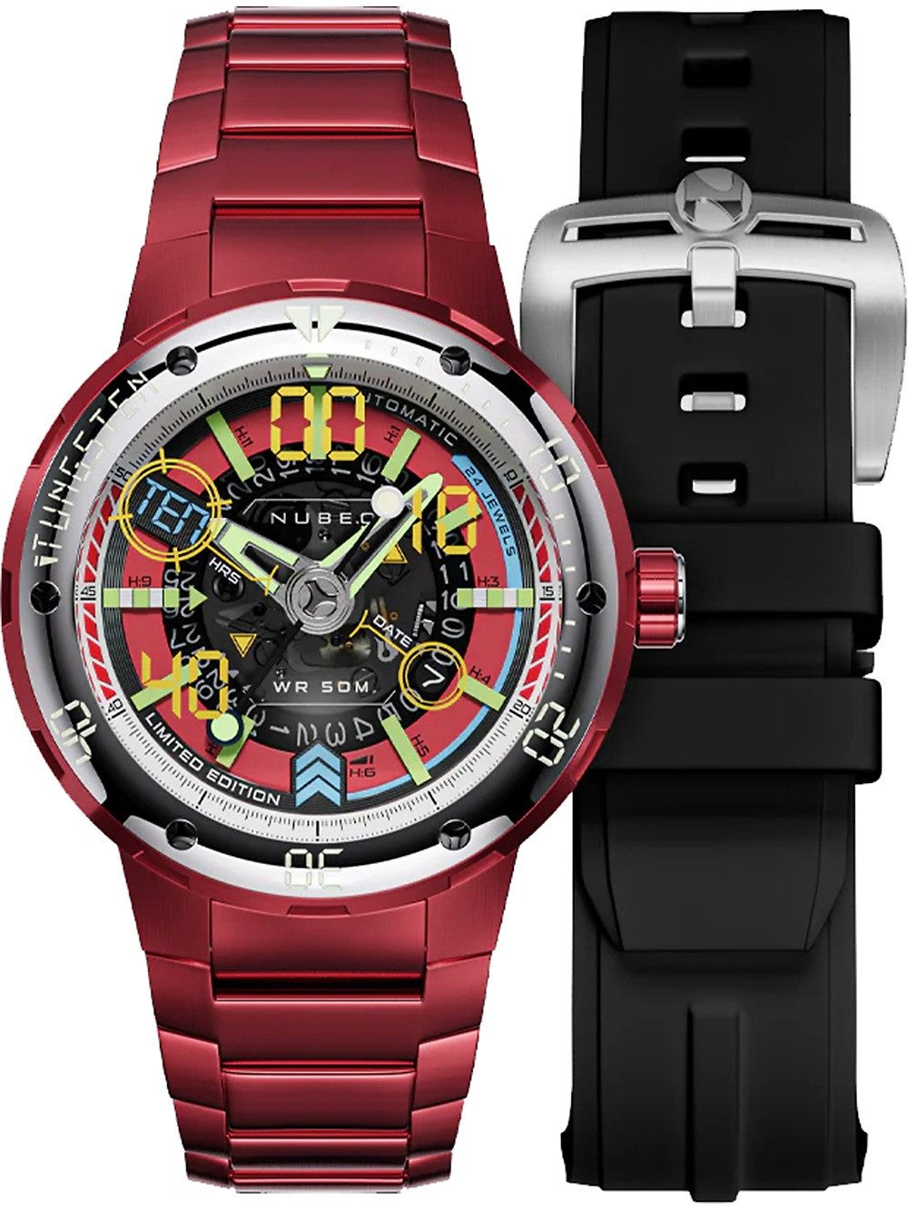 Nubeo Automatikuhr Nubeo NB-6090-55 Herrenuhr Mariner 9 Automatik Limited Edition 50mm 5A Nubeo NB-6090-55 Herrenuhr Mariner 9 Automatik Limited Edition 50mm 5ATM