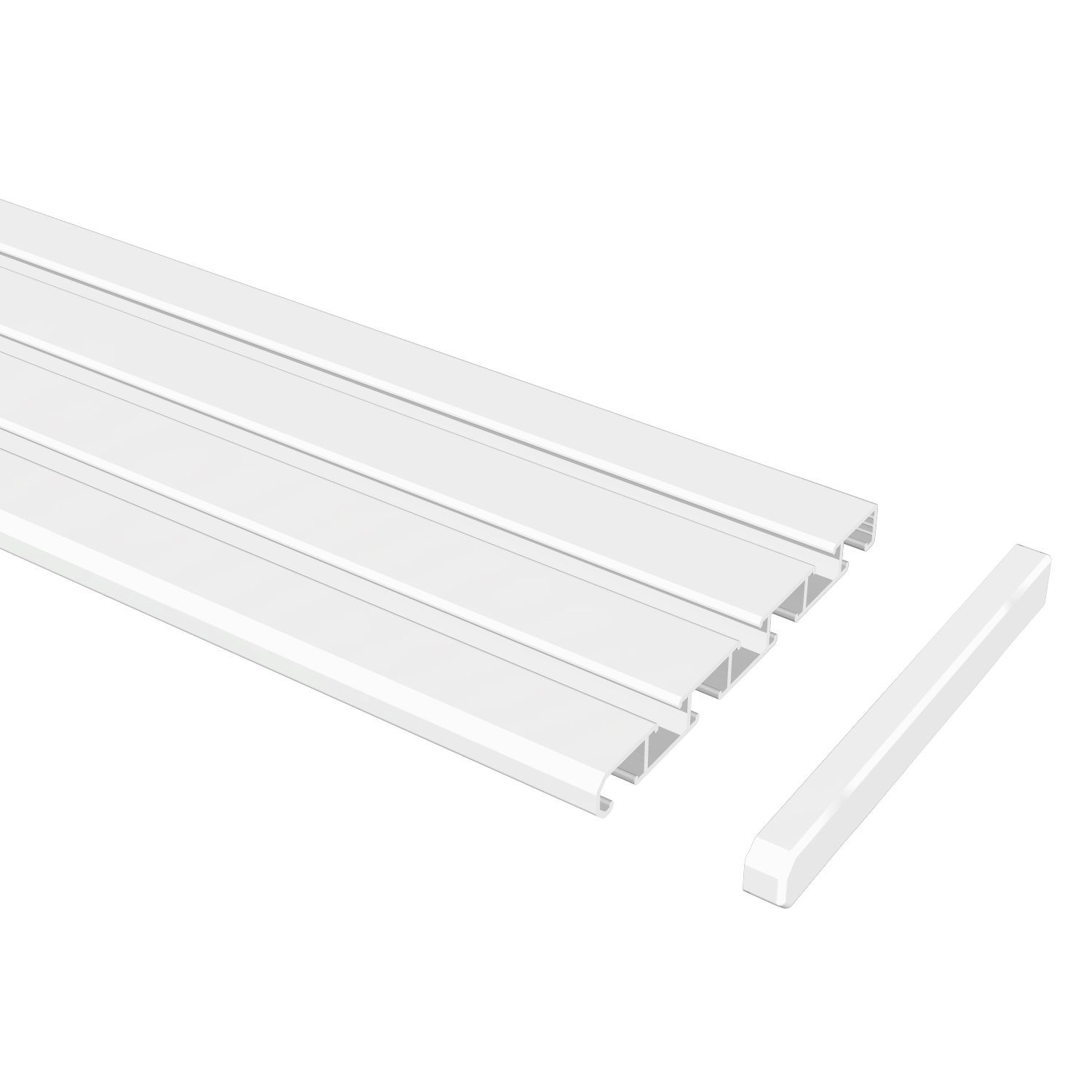 INTERDECO Gardinenschiene Slimline, 3- / 4-läufige Ausführung, Weiss