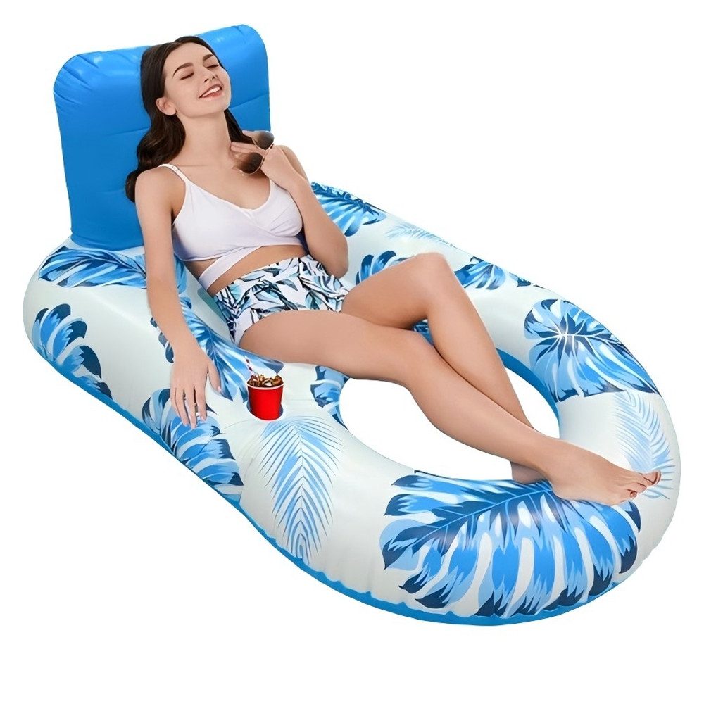 SIKAINI Luftmatratze Komfortable aufblasbare Schwimmliege für Erwachsene, (kompakt zusammenfaltbar für einfachen Transport und Lagerung), Strapazierfähiges, UV-beständiges PVC