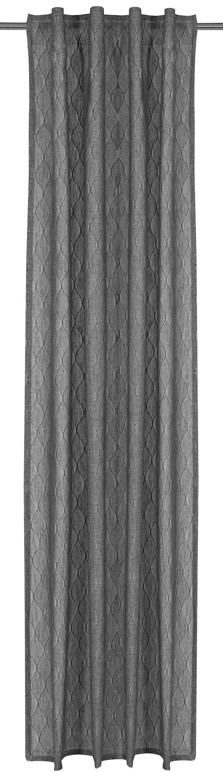 ELBERSDRUCKE Vorhang Gardine mit verdeckten Schlaufen Hometime grau 255 x 140 cm (1 St), Multifunktionsband, halbtransparent, Polyester, einfarbig, grafisch, modern