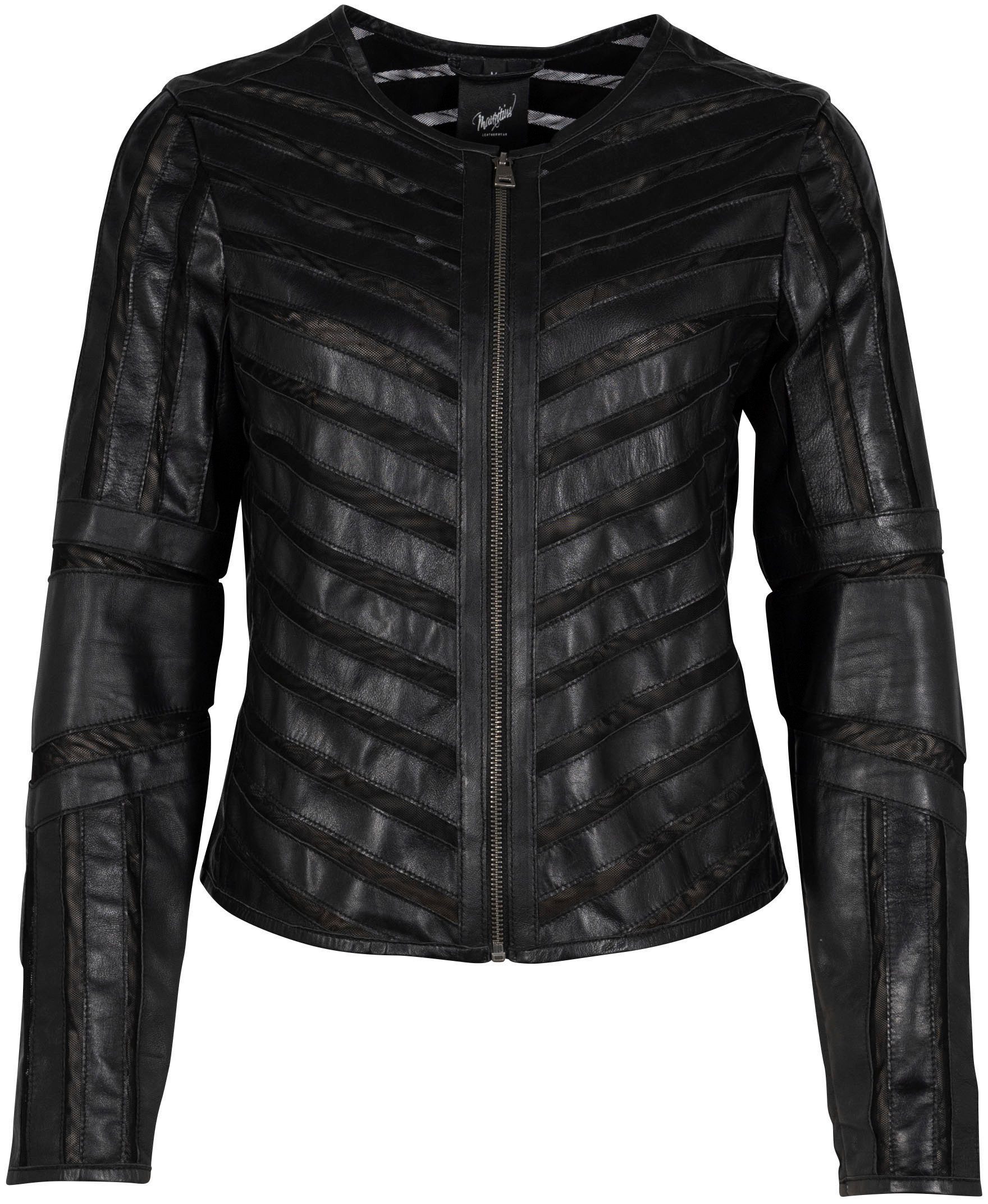 Mauritius Lederjacke MWSuri im Materialmix mit Mesh-Einsätzen
