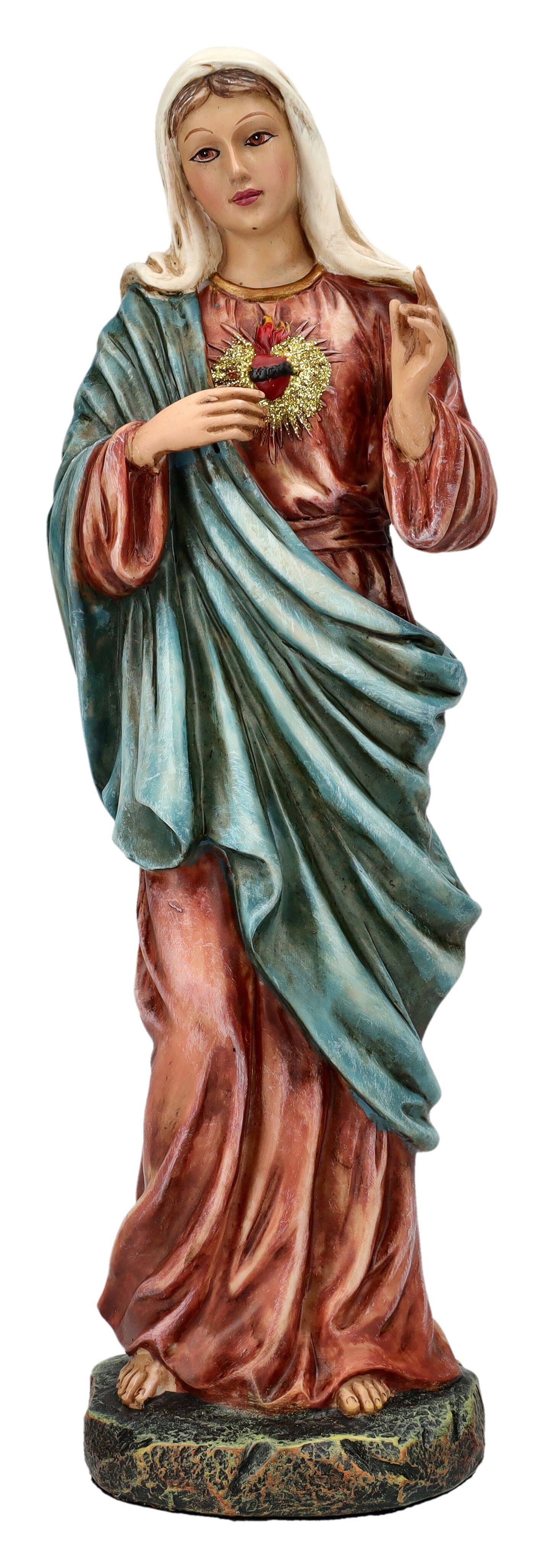 Figuren Shop GmbH Dekofigur Heiligenfigur - Gesegnetes Herz Mariä - christliche Figur Kirchen Deko