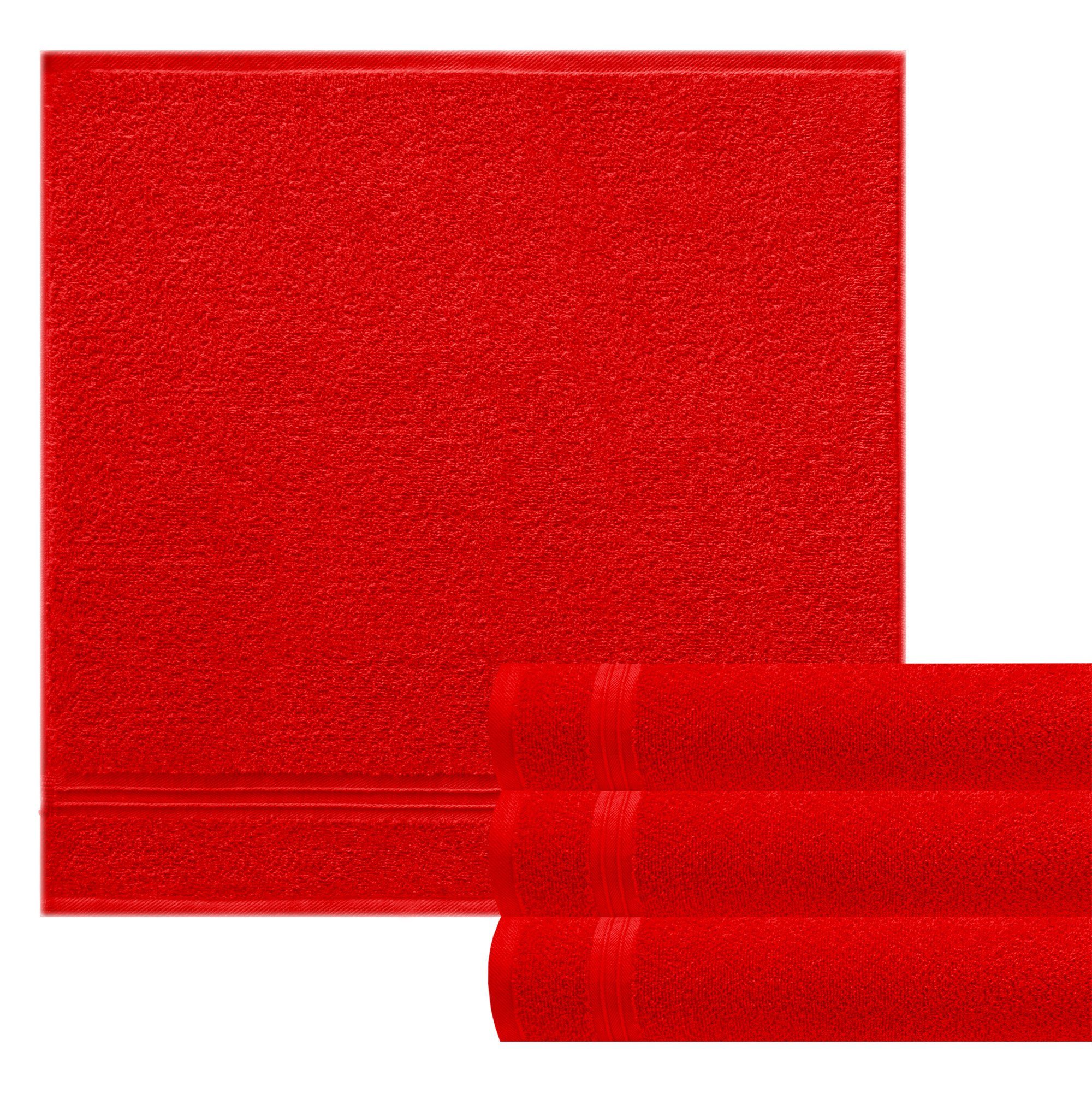 Lashuma Handtuch Set Linz Küchentücher, Frottee, (Spar-Set, 4-tlg), Baumwoll Frotteetücher Rot 50x50 cm