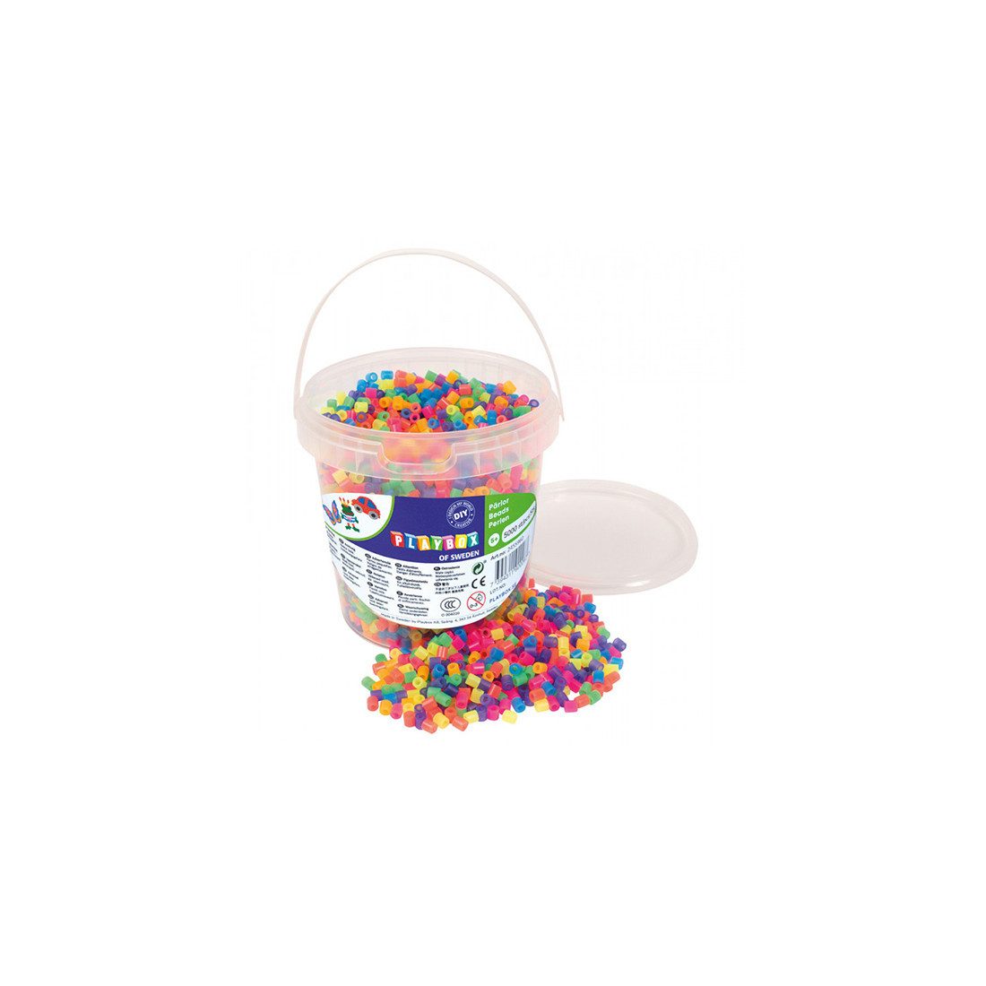 Playbox Bügelperlen Playbox Dose 5000 Stück Midi Perlen neon 2