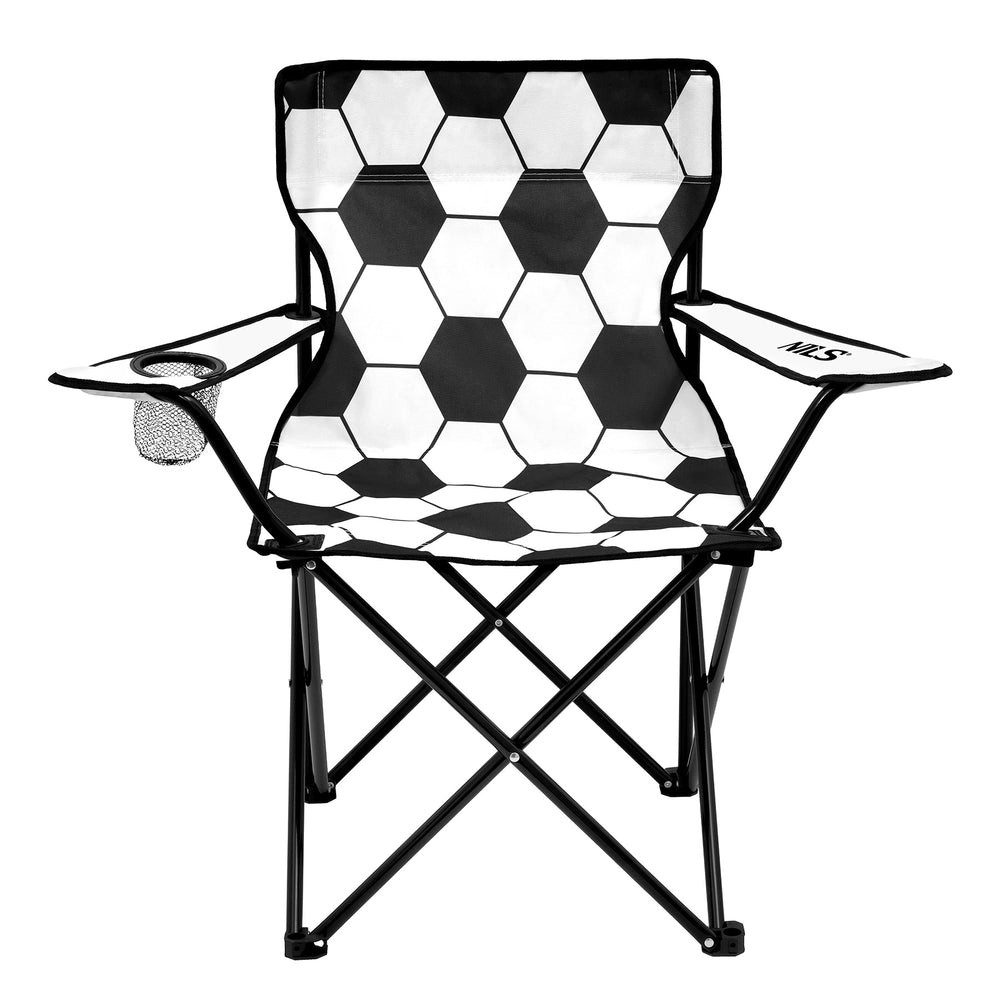 NILS CAMP Angelstuhl Campingstuhl Faltstuhl Fußball (Spar-Set, 1 St), klappbar, Getränkehalter, Tragetasche, bis 120 kg