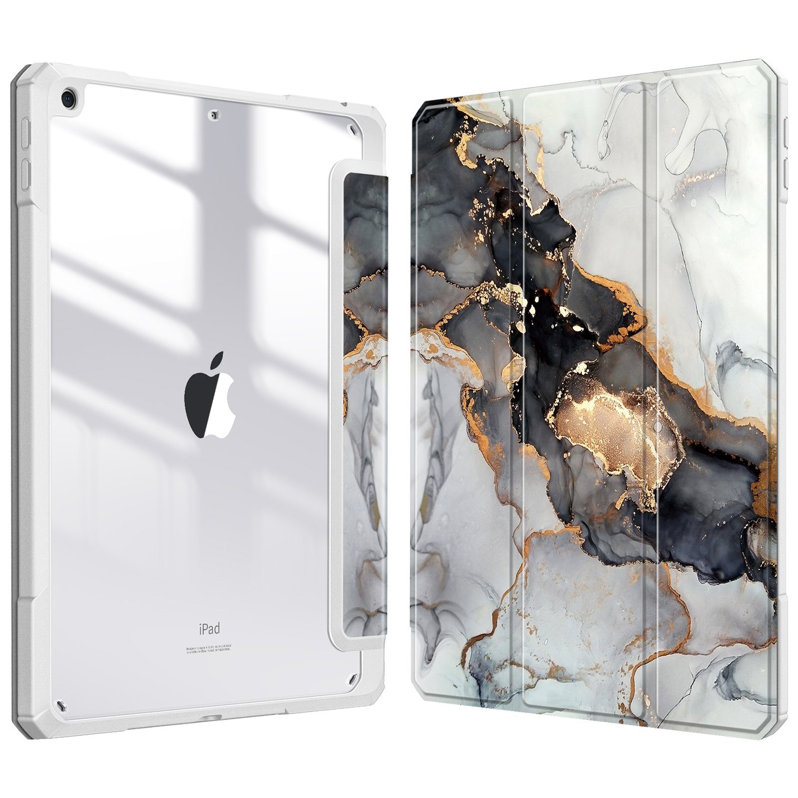 Fintie Tablet-Hülle Hybrid Hülle für 10.2 Zoll iPad 9. Gen 2021/8. Gen 2020/7. Gen 2019, mit Stifthalter - Stoßfeste Schutzhülle mit transparenter Hartschale