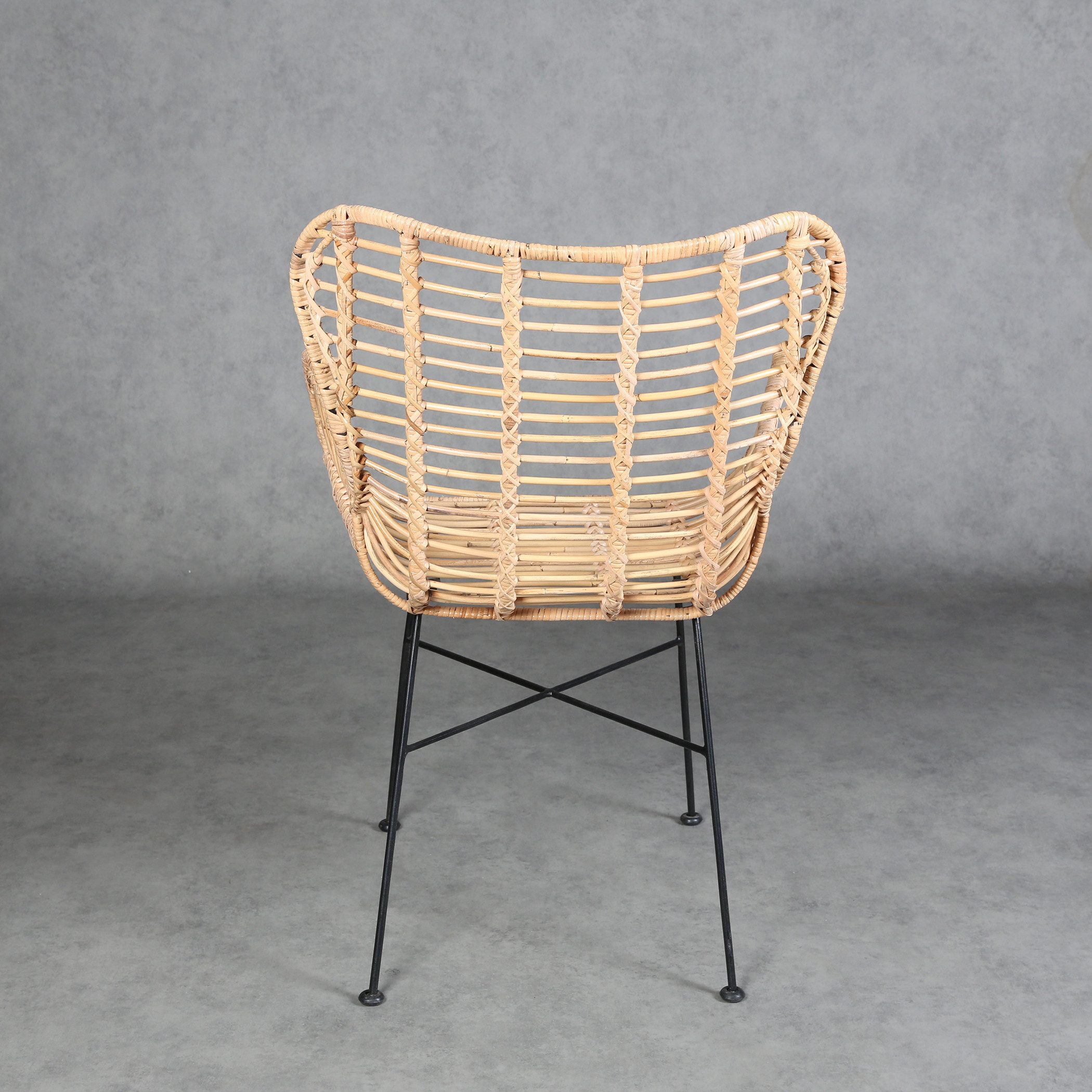 Casa Moro Rattanstuhl XXL breiter Rattansessel Monia aus Naturrattan (77x77x101 cm (B/T/H), Bequemer Relaxsessel Fernsehsessel), Retro Stuhl für Küche Garten Terrasse Lounge, INS54
